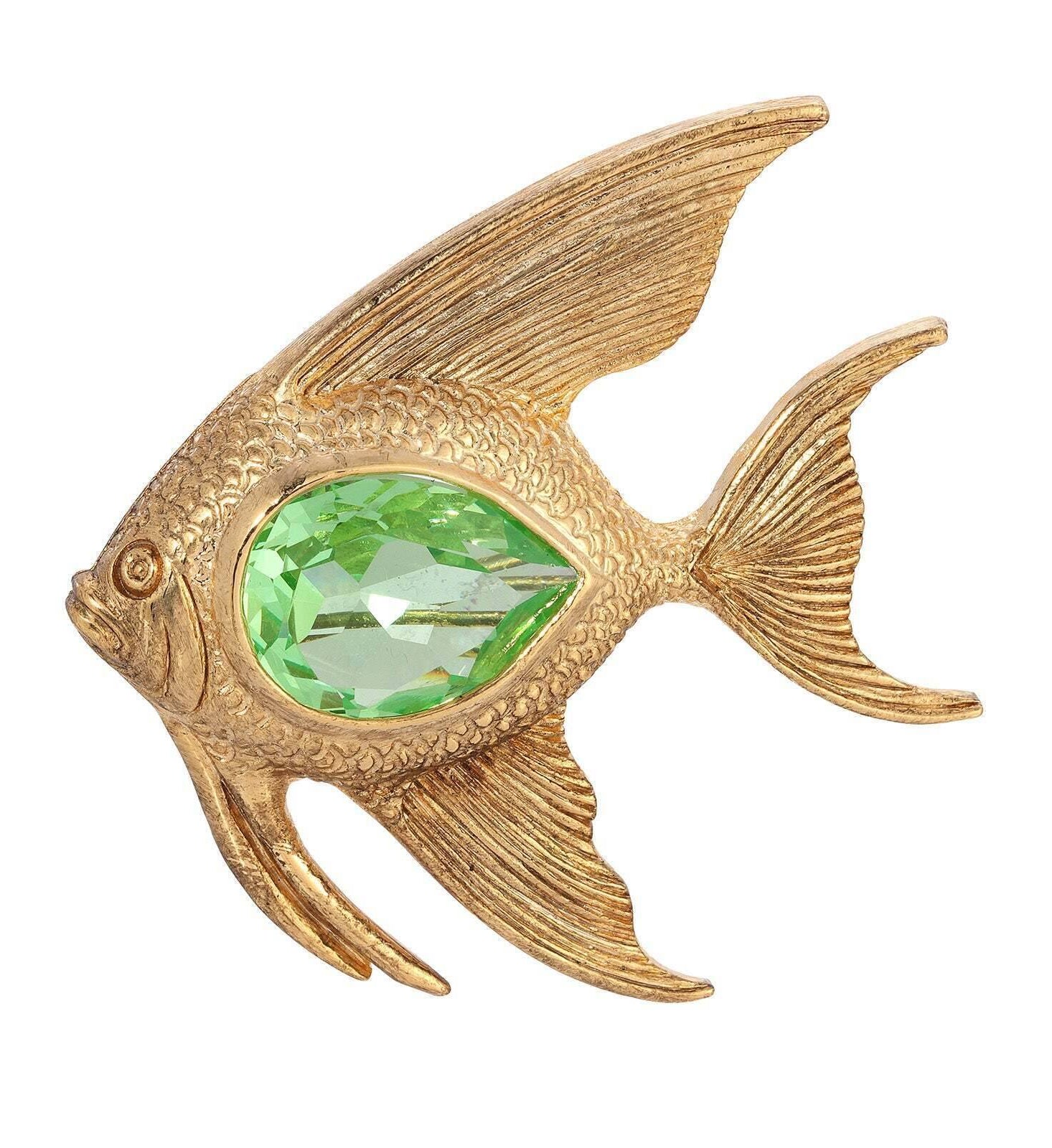 1928 Jewelry Crystal Angel Fish Pin