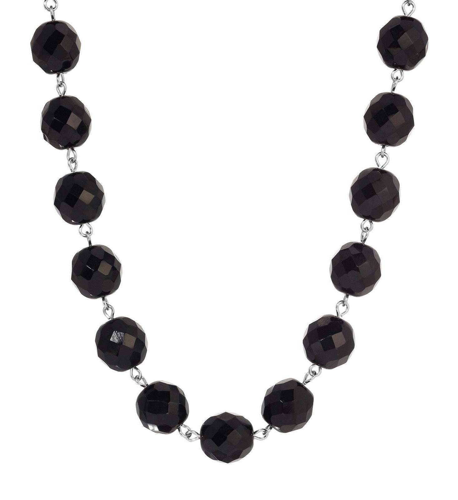 1928 Jewelry Luminous Fire Polished Crystal Glass Necklace 16" + 3" Extension