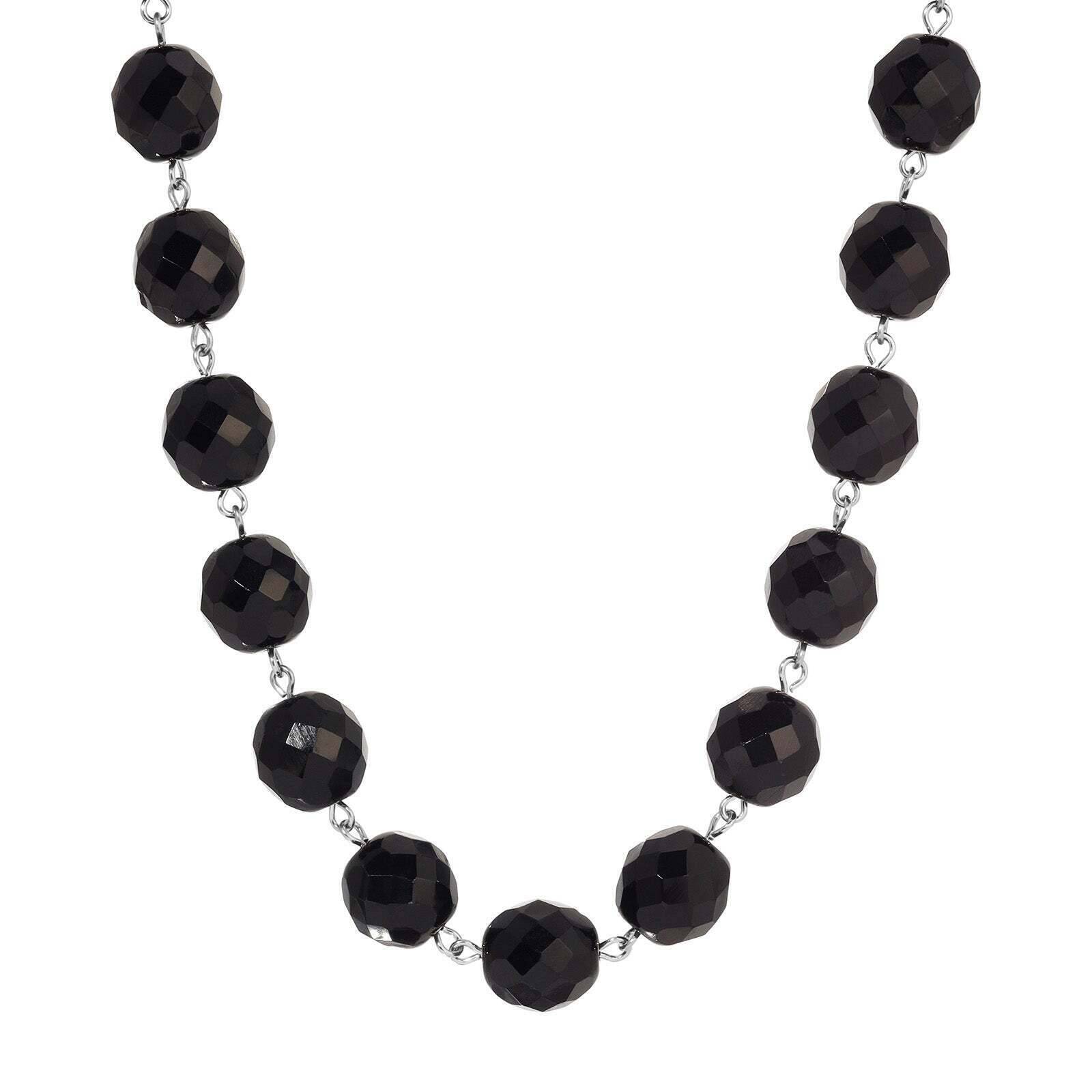 1928 Jewelry Luminous Fire Polished Crystal Glass Necklace 16" + 3" Extension