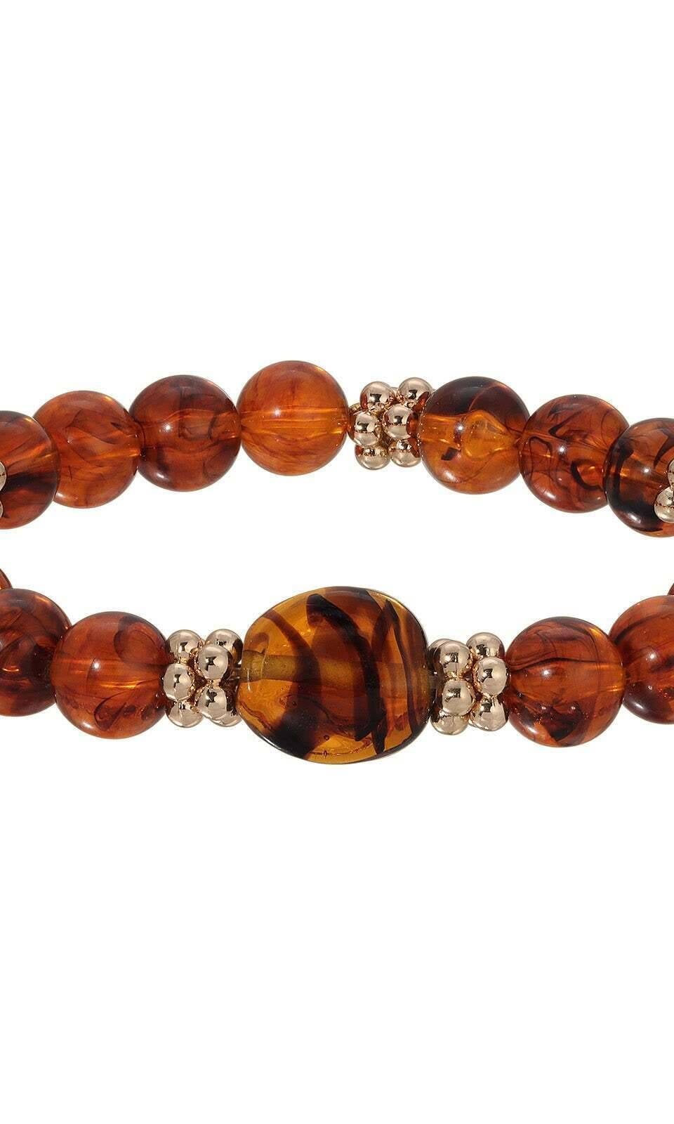 1928 Jewelry Alexandria Tortoise Bead Stretch Bracelet