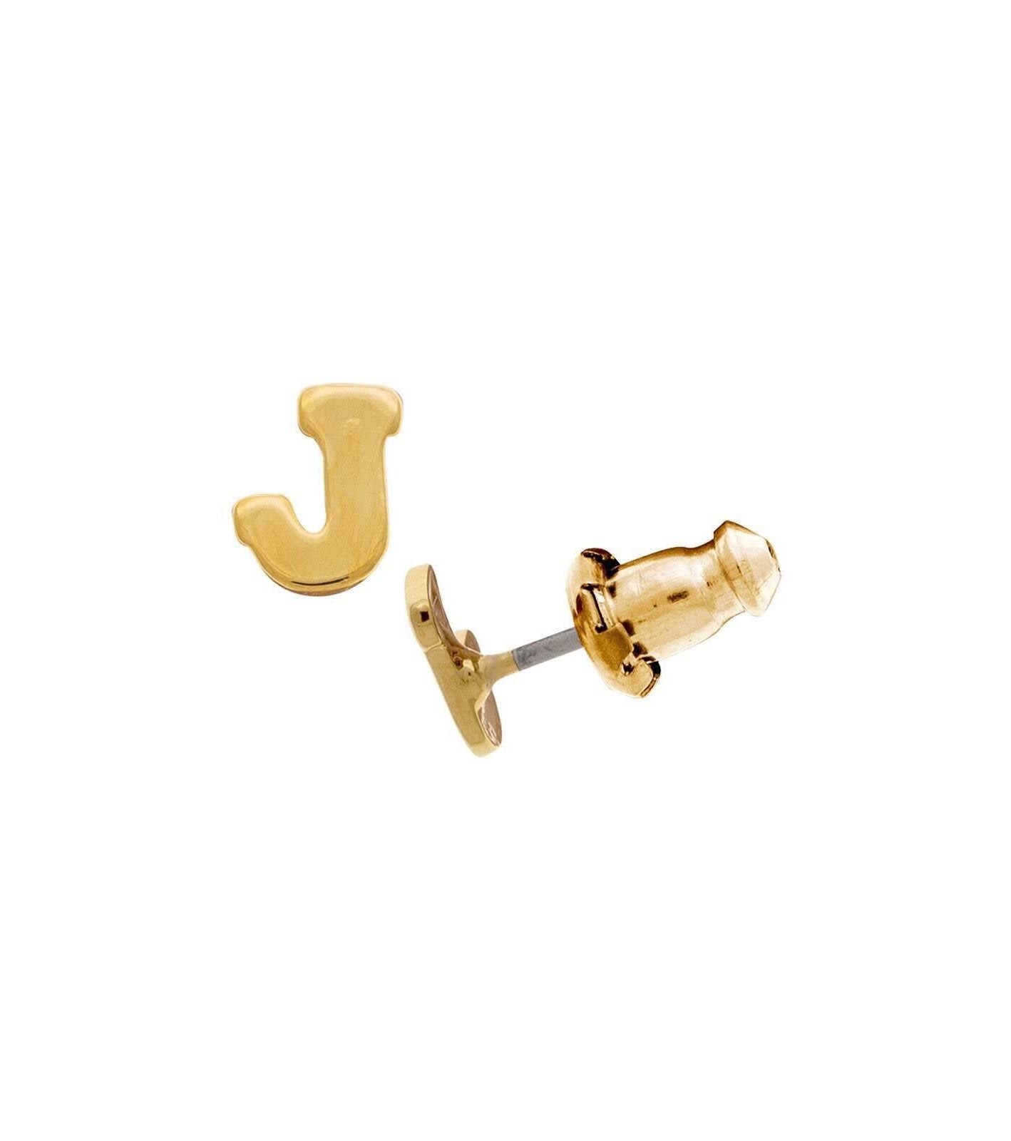 1928 Jewelry Gold Initial Button Earrings