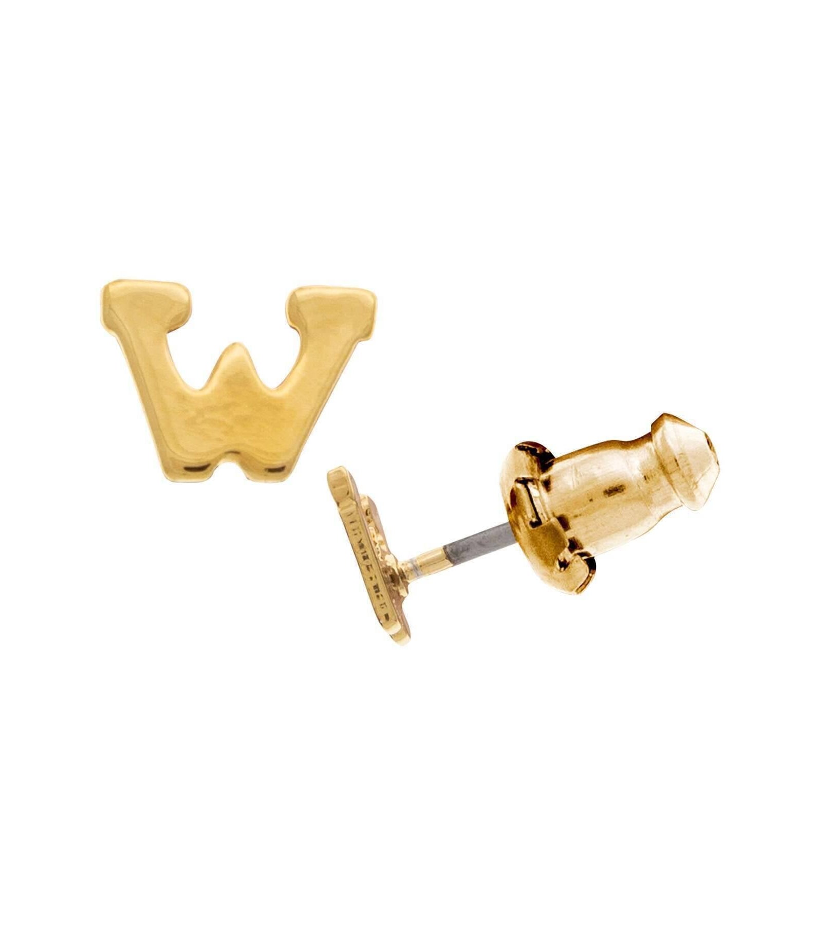 1928 Jewelry Gold Initial Button Earrings