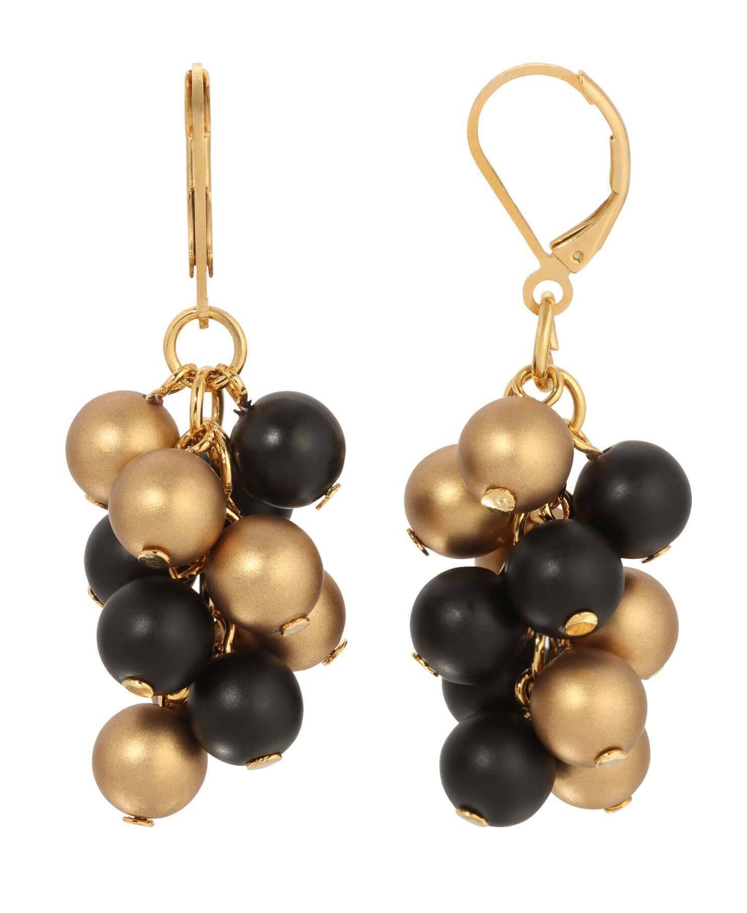 1928 Jewelry Midnight Glam Grape Cluster Beaded Drop Earrings