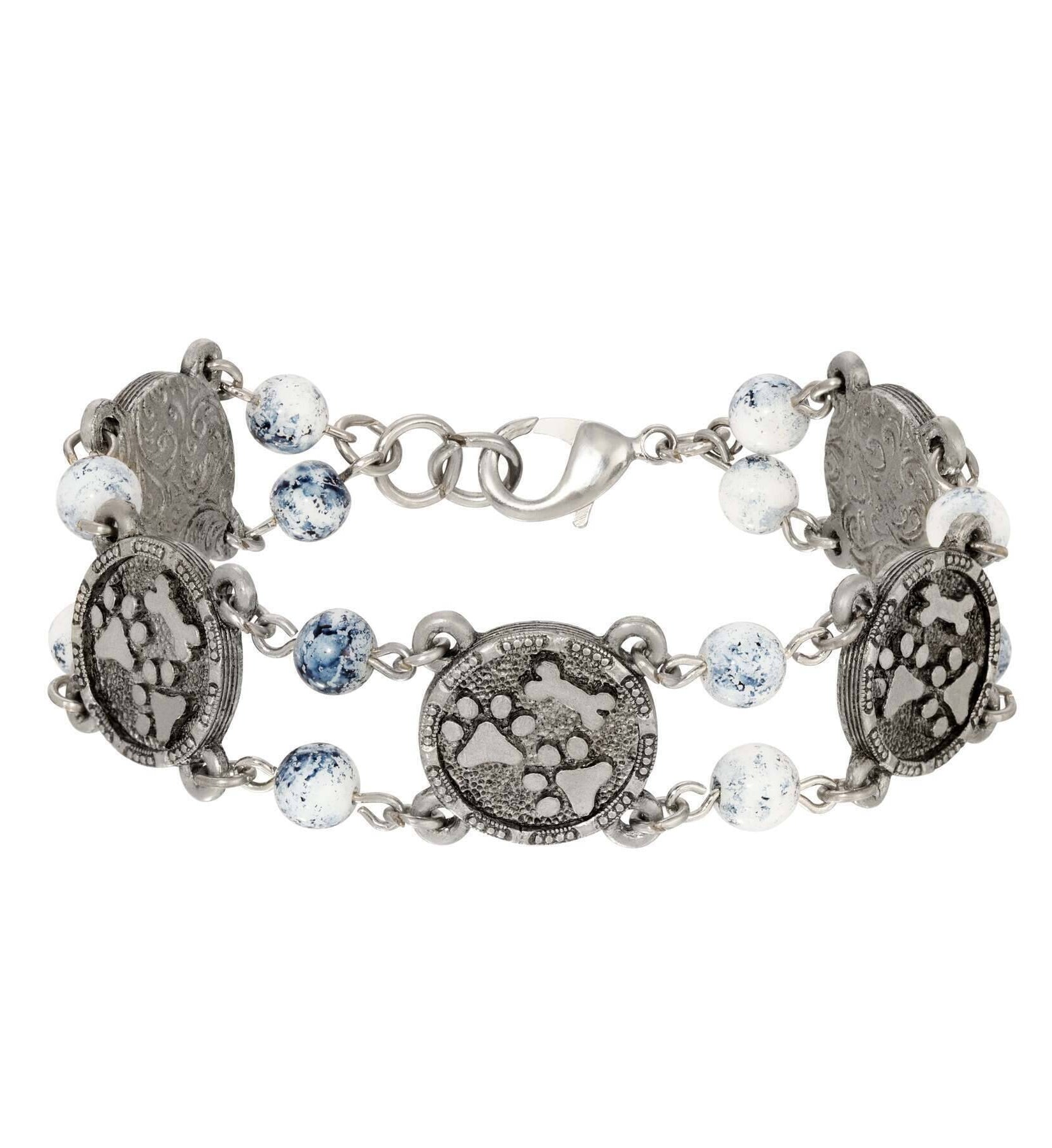 1928 Jewelry Paws & Bone Beaded Link Bracelet