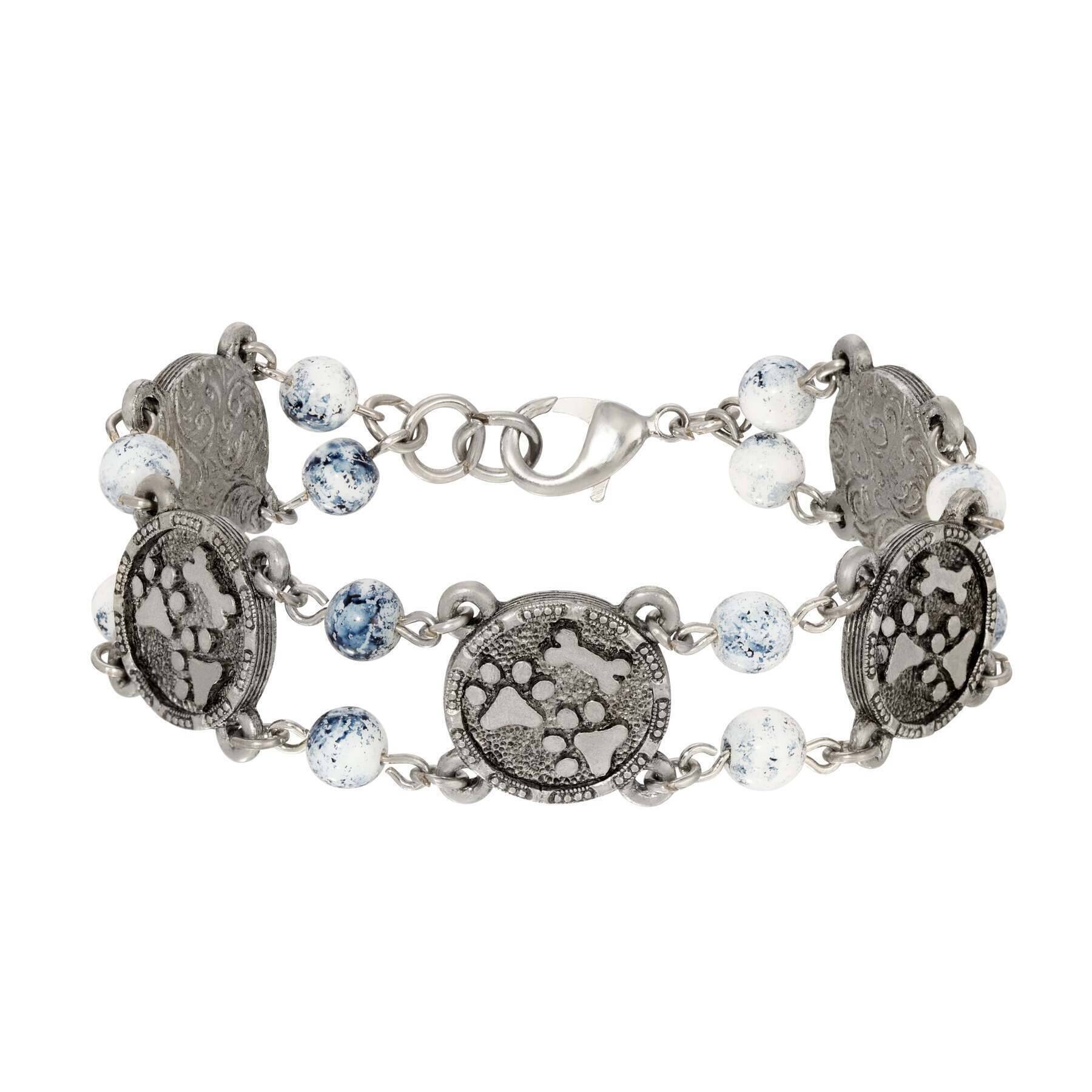 1928 Jewelry Paws & Bone Beaded Link Bracelet