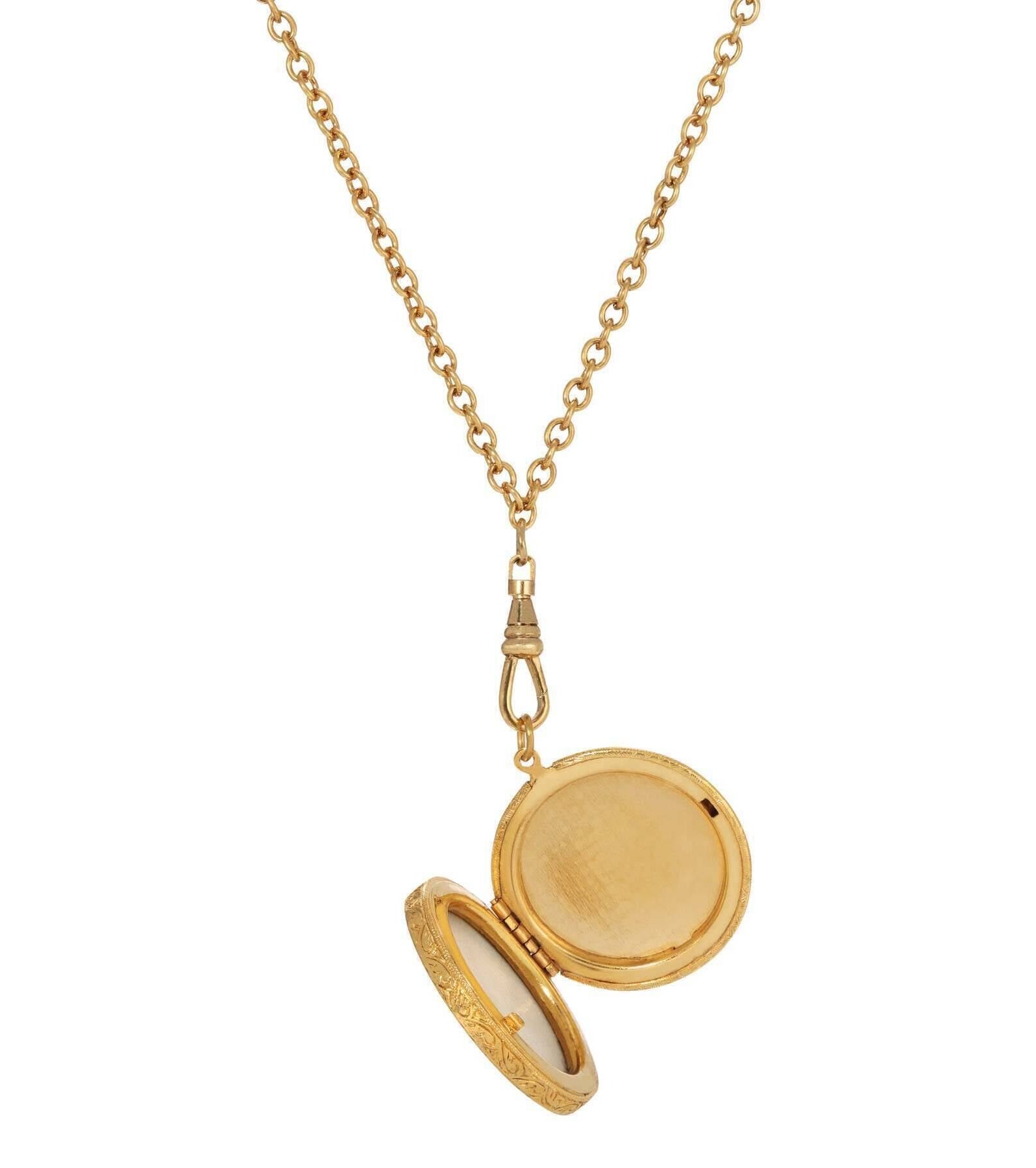 1928 Jewelry Rubenesque Pendant Swivel Photo Locket Necklace 28"