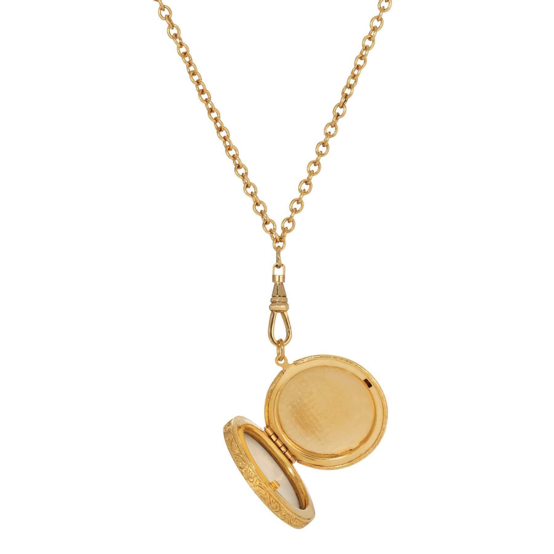 1928 Jewelry Rubenesque Pendant Swivel Photo Locket Necklace 28"