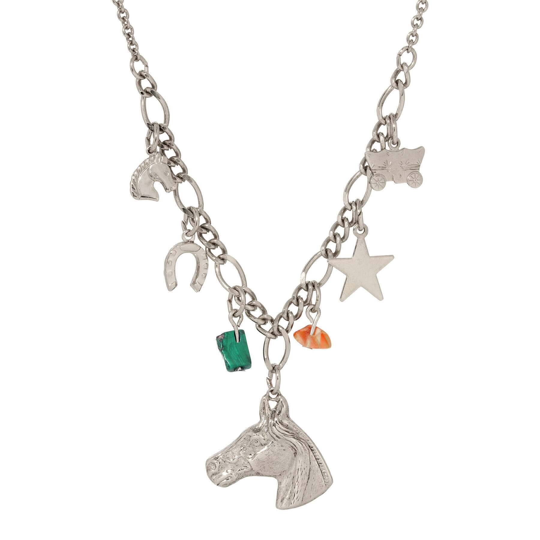 1928 Jewelry Frontier Multi Charm Pendant Necklace 16" + 3" Extension