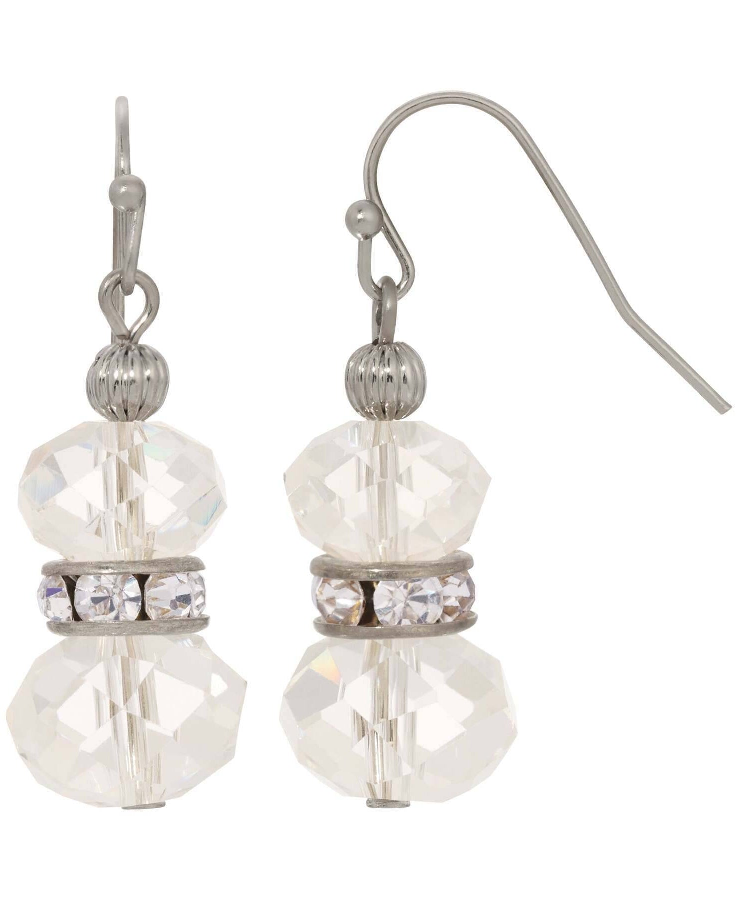 1928 Jewelry Dual Elegance Crystal Drop Earrings