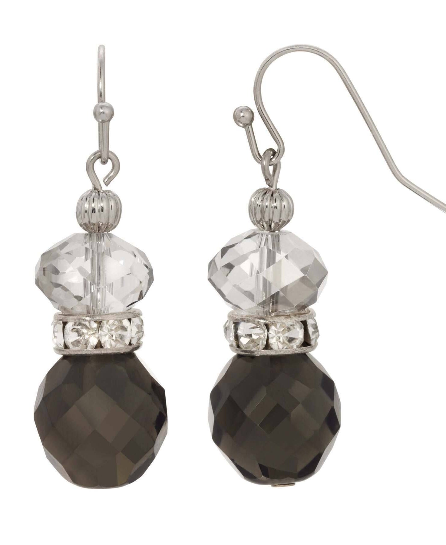 1928 Jewelry Dual Elegance Crystal Drop Earrings