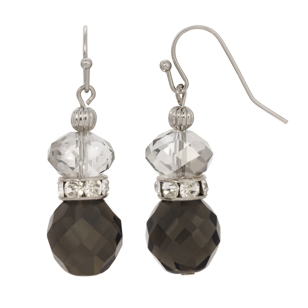 1928 Jewelry Dual Elegance Crystal Drop Earrings