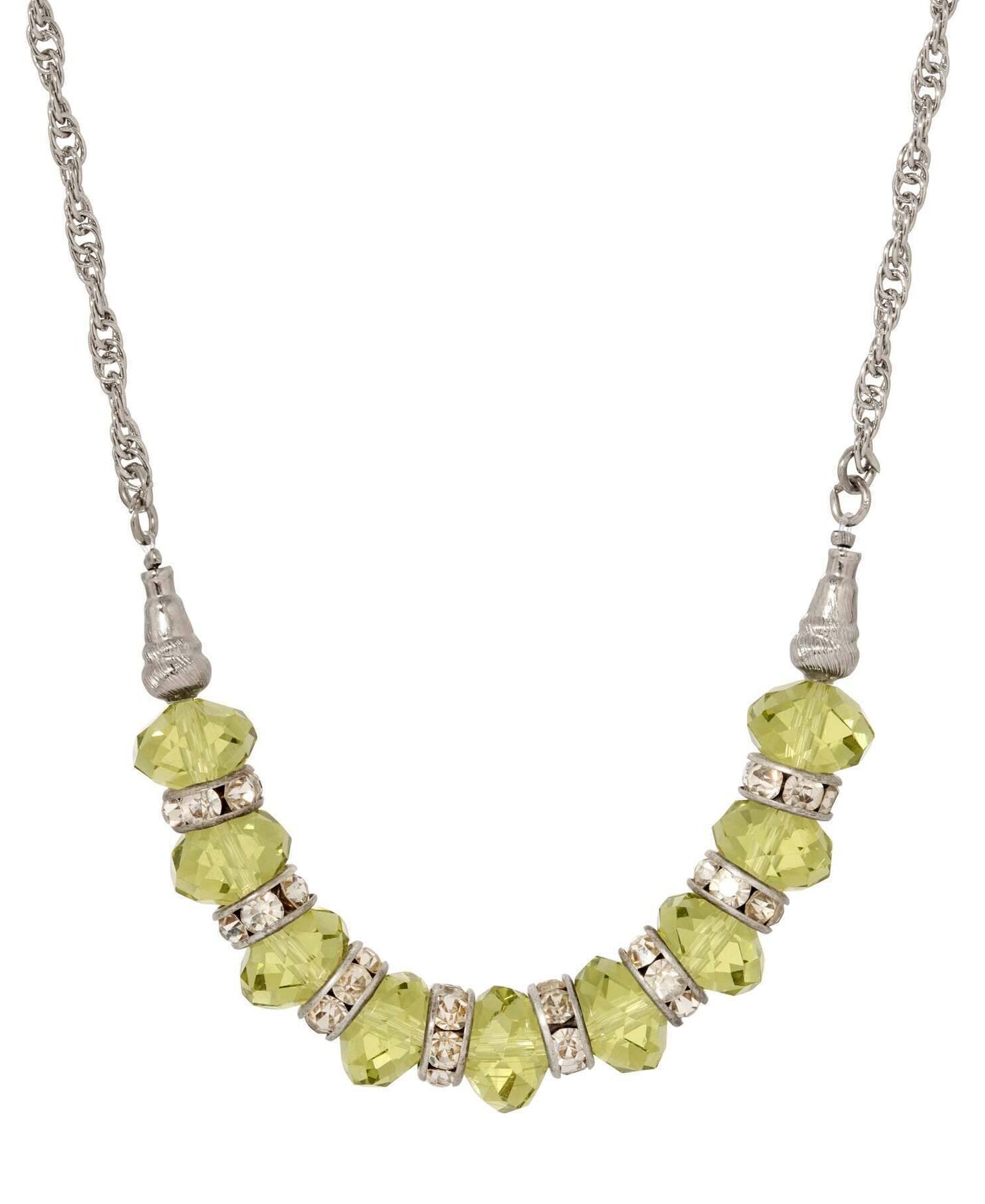 1928 Jewelry Luxueuse Crystal Beaded Chain Necklace 16" + 3" Extension