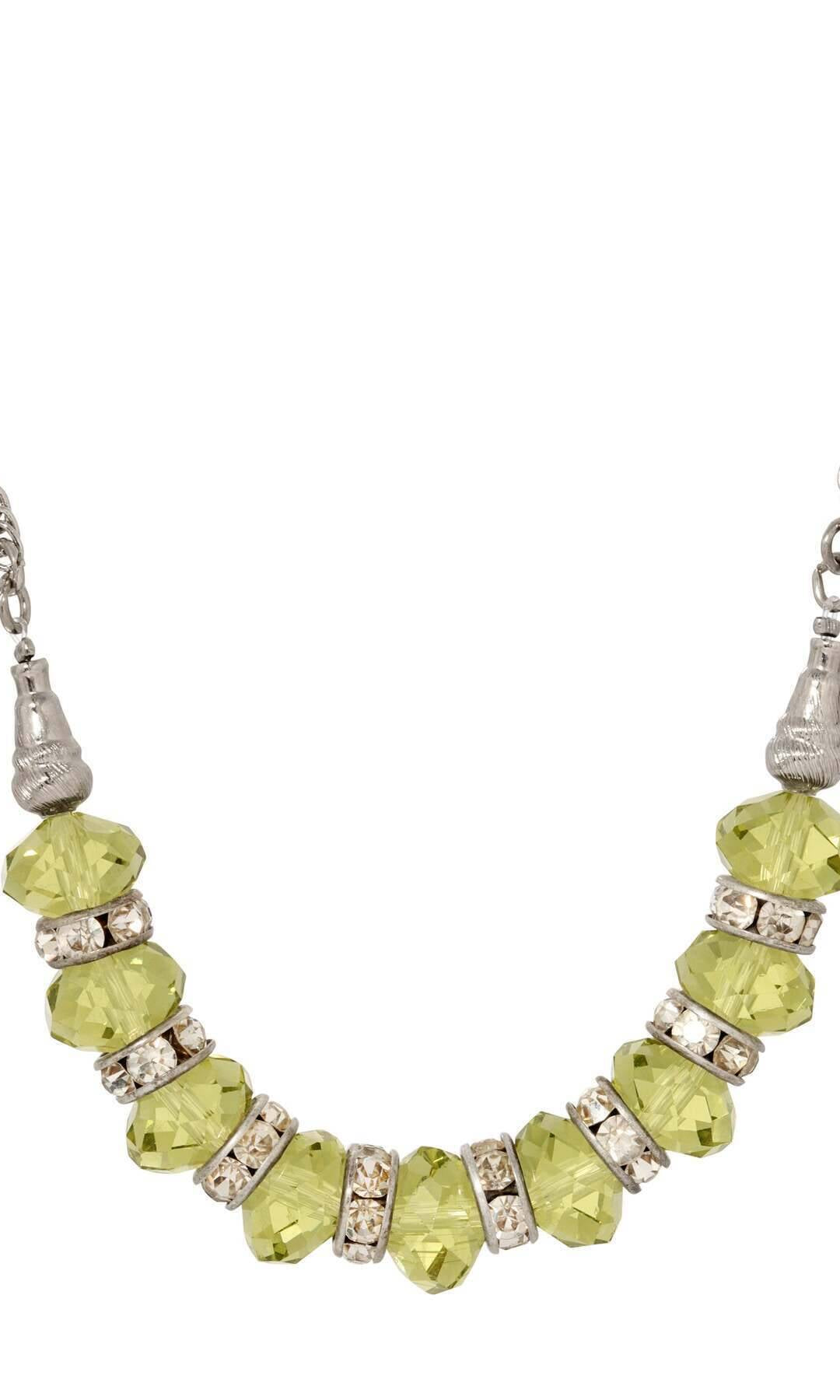 1928 Jewelry Luxueuse Crystal Beaded Chain Necklace 16" + 3" Extension