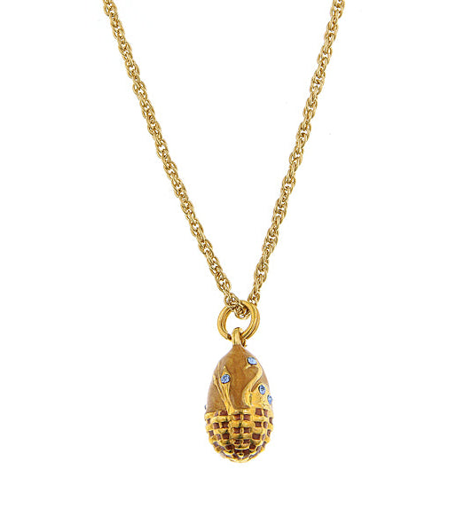 1928 Jewelry Swan Topaz Egg Light Blue Crystal Pendant Necklace 18"