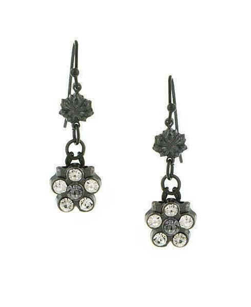1928 Jewelry Flower Crystal Dangle Earrings