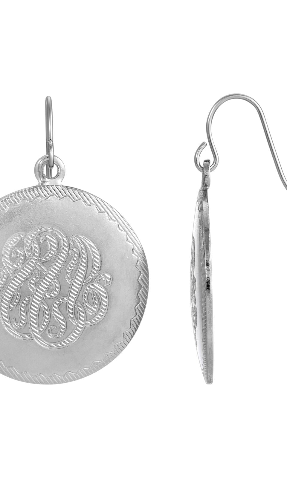 1928 Jewelry Silver Round Textured Designed Medallion Drop Earrings