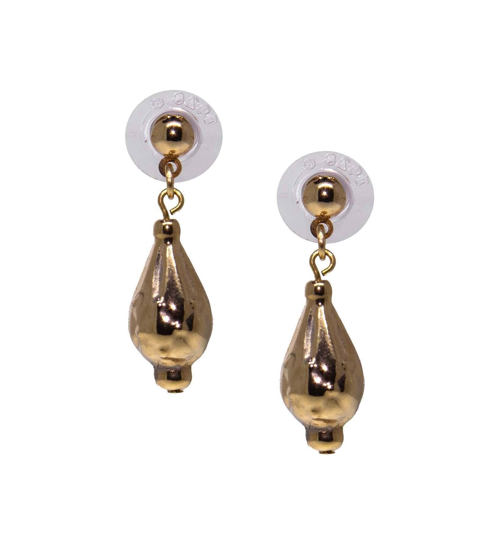 1928 Jewelry Polished Gold Post Teardrop Earrings