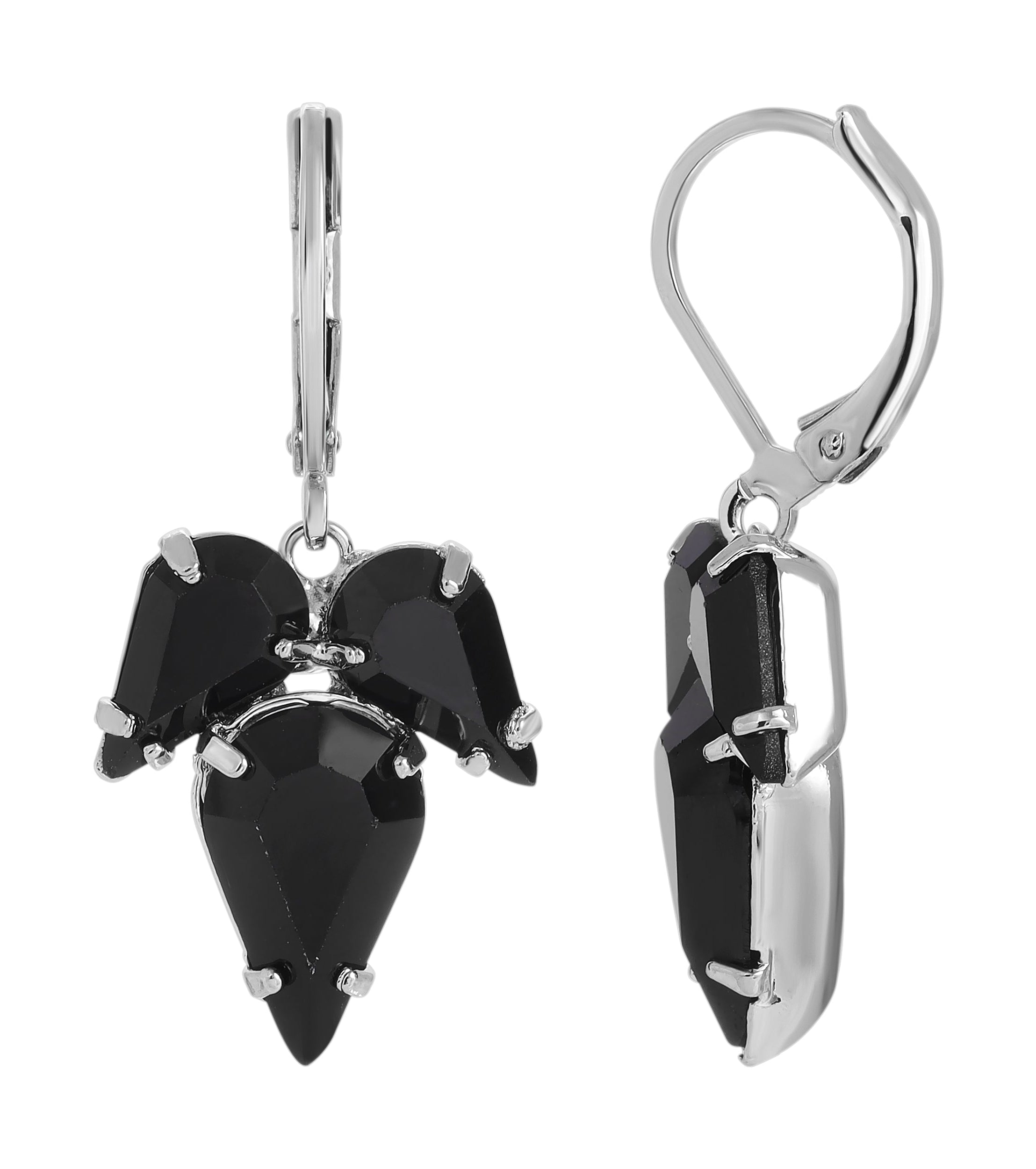 1928 Jewelry Drop Earrings Made With Black Austrian Crystal