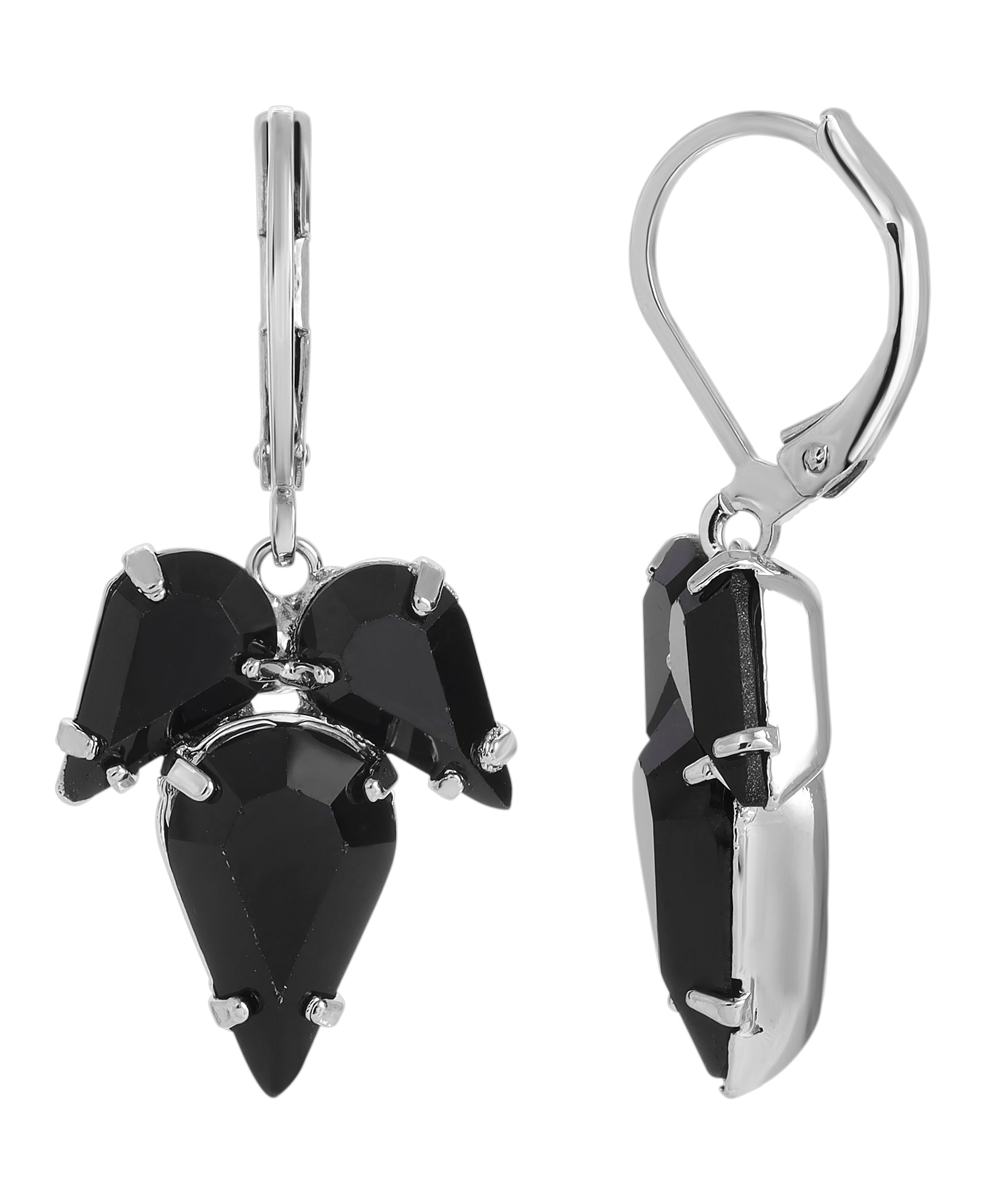 1928 Jewelry Drop Earrings Made With Black Austrian Crystal