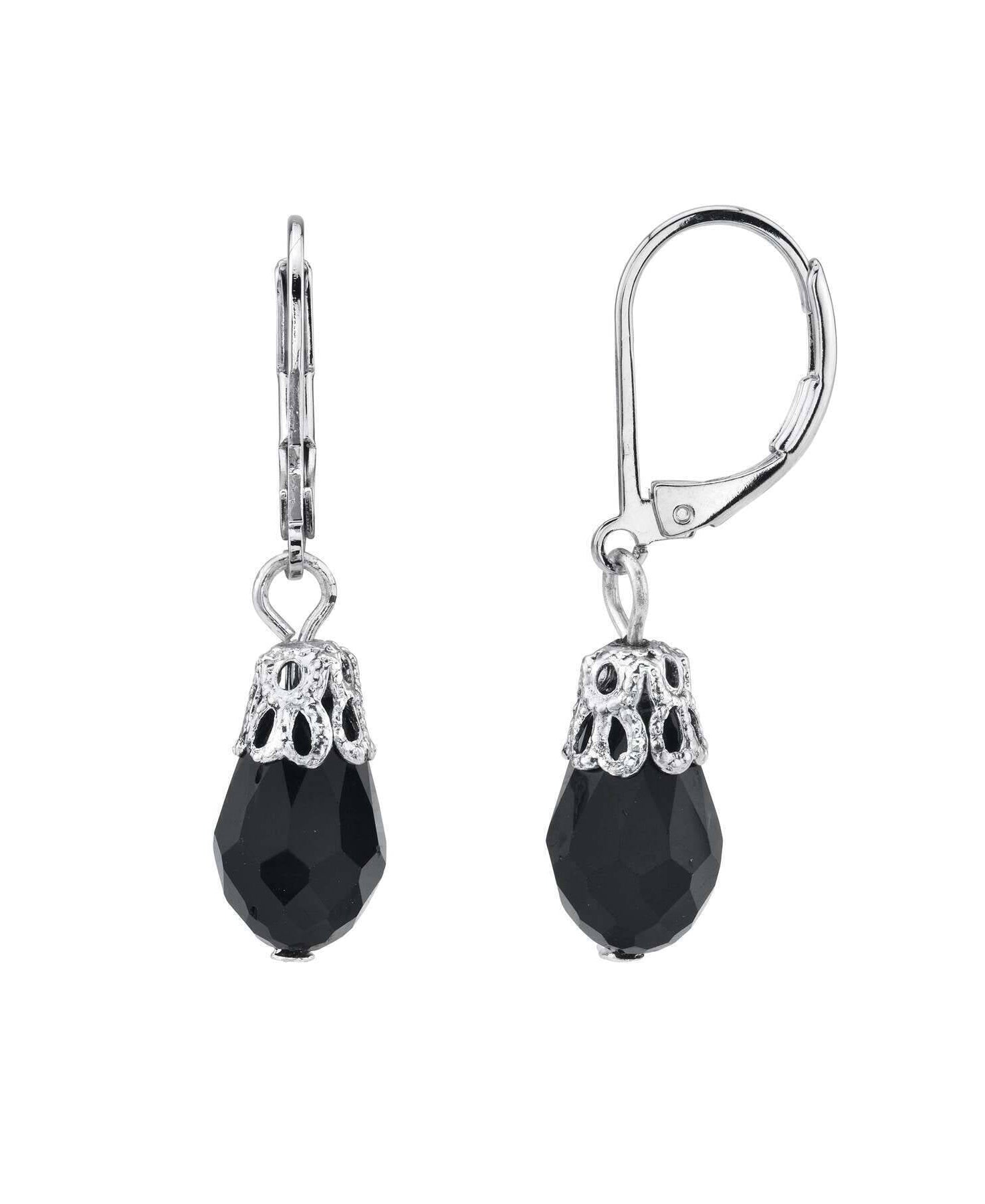1928 Jewelry Teardrop Crystal Bead Allure Drop Earrings