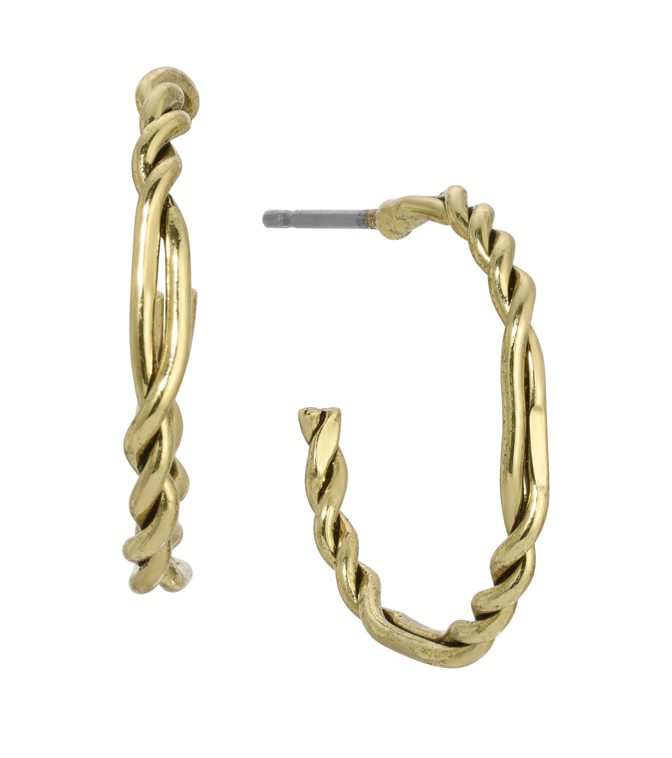 1928 Jewelry Gold Small Twisted Hoops Earrings