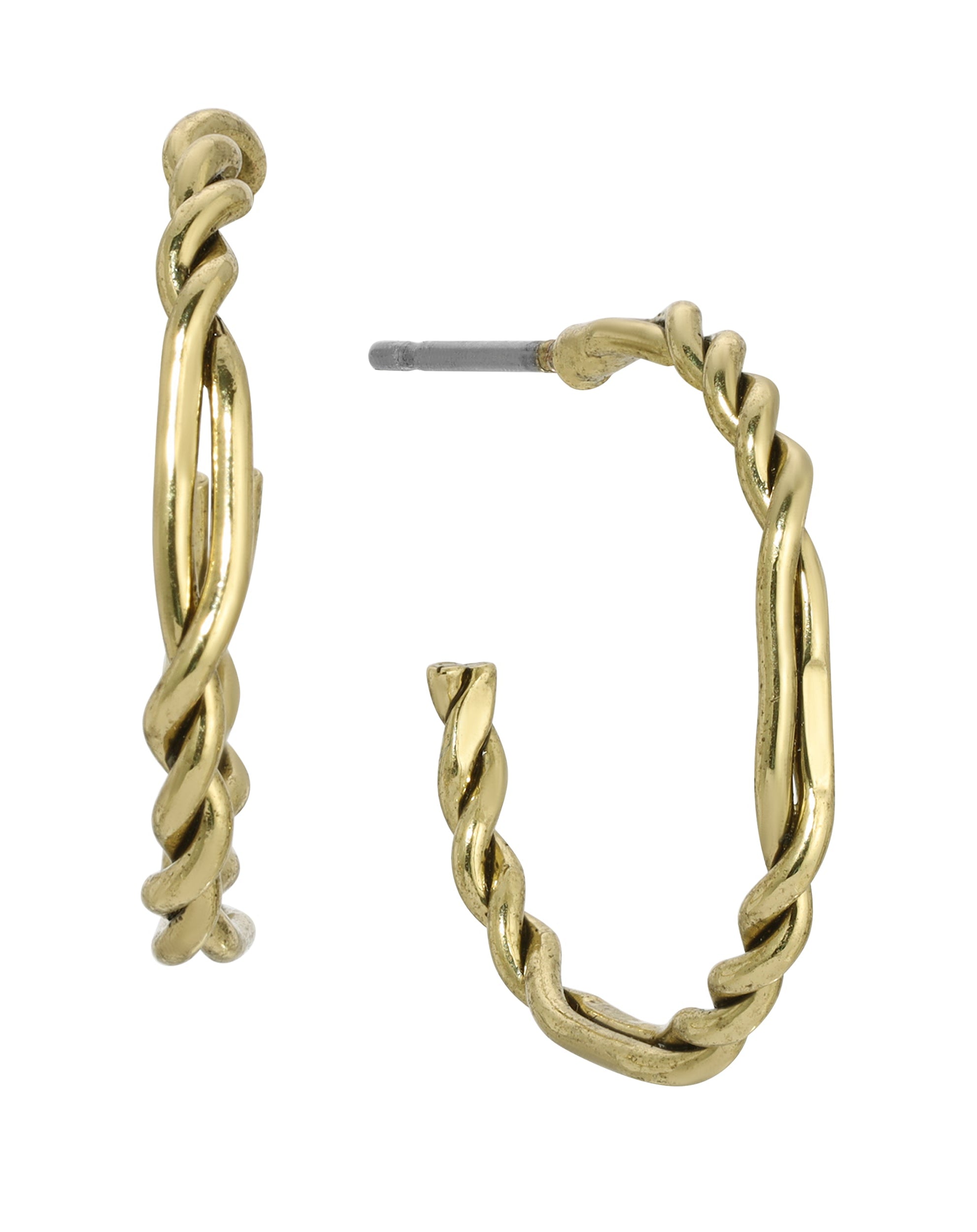 1928 Jewelry Gold Small Twisted Hoops Earrings