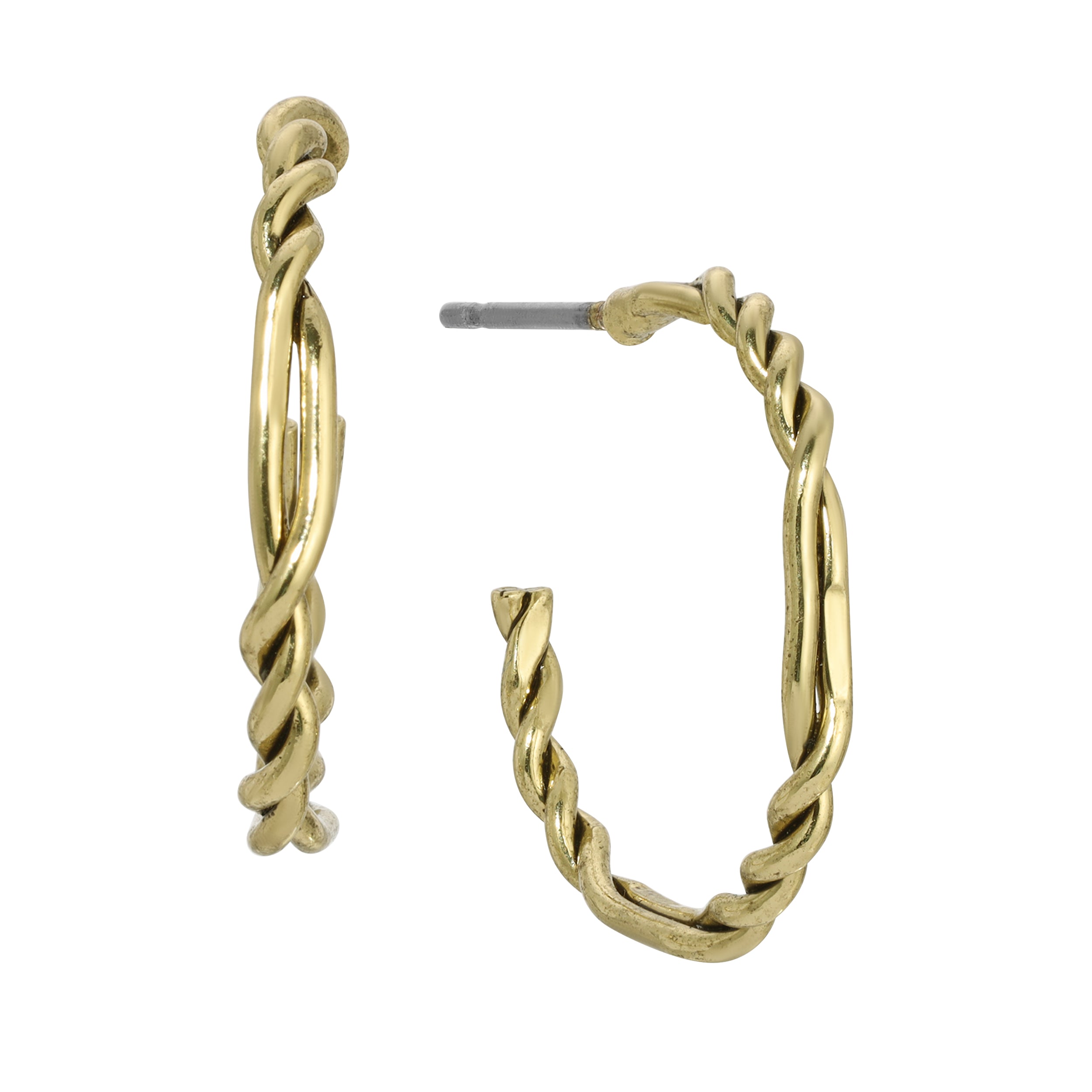 1928 Jewelry Gold Small Twisted Hoops Earrings