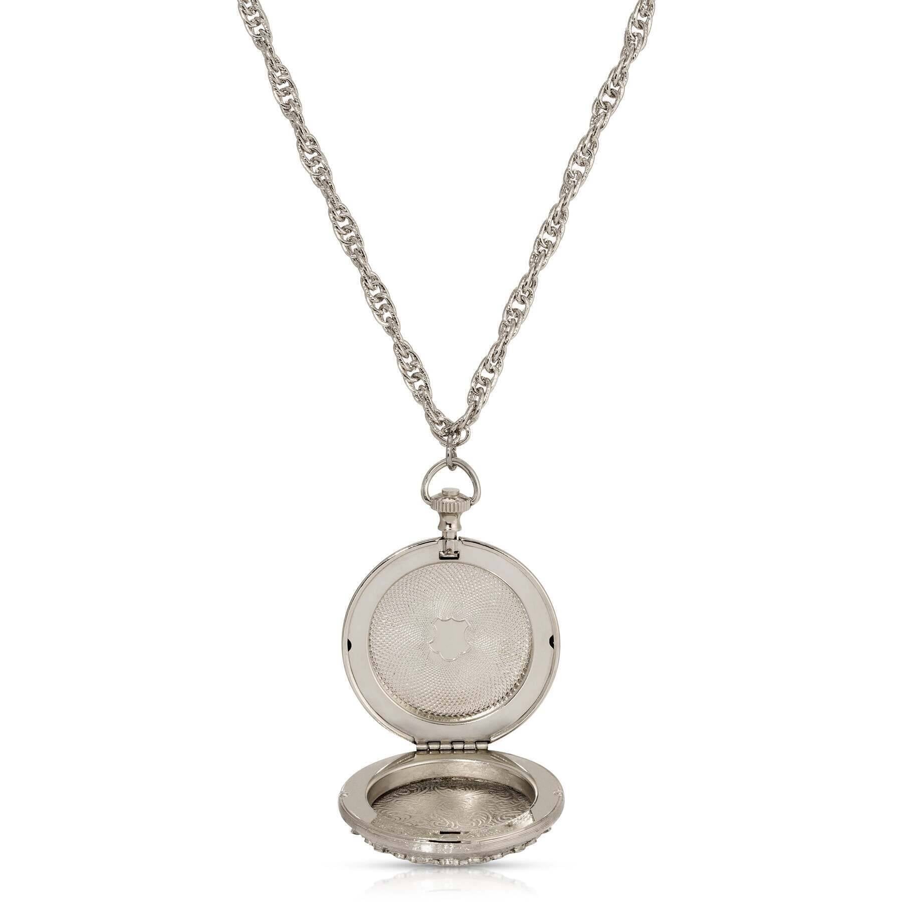 Symbols Of Faith Starburst Crystal Enamel Round Locket Necklace 28"