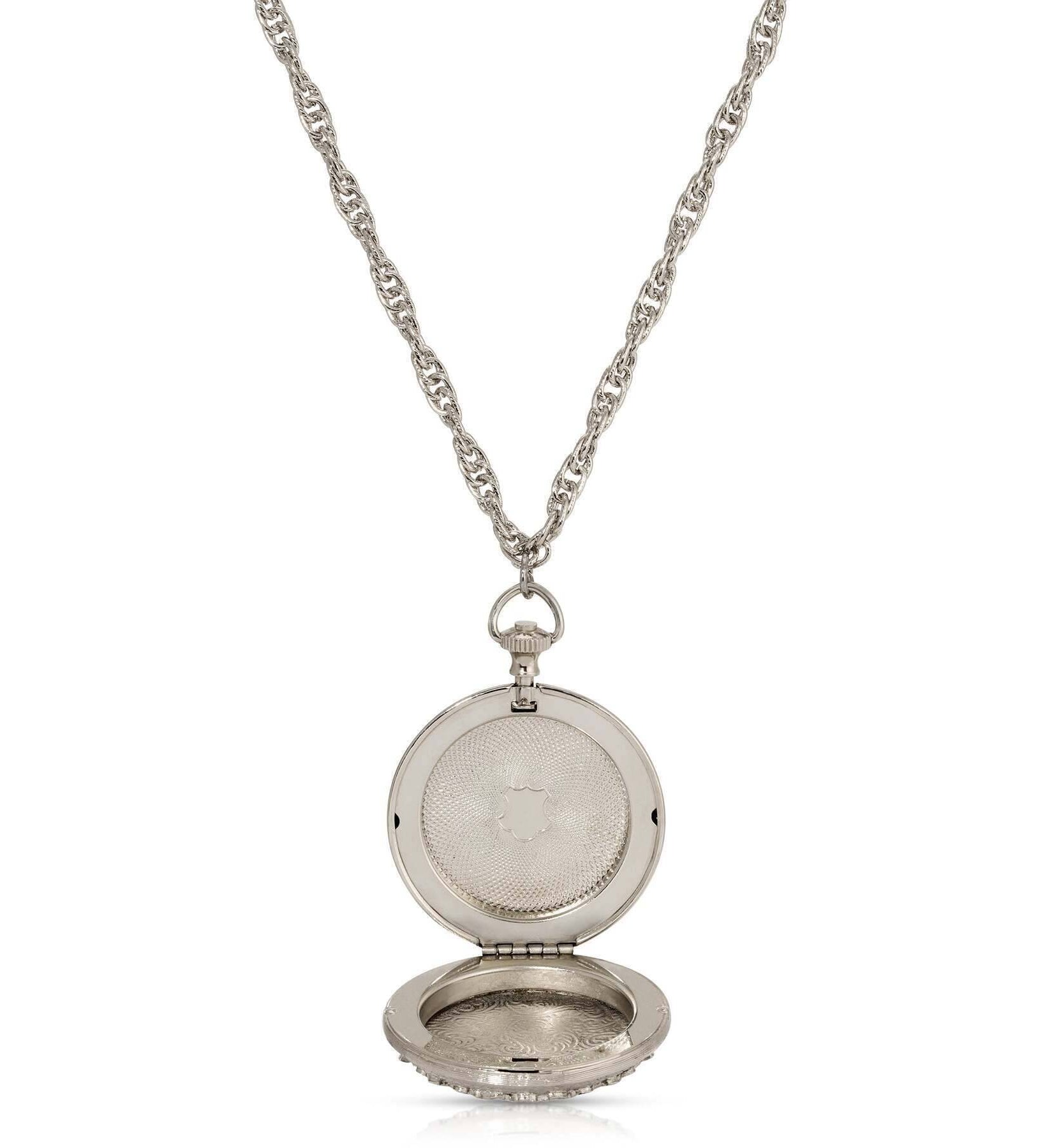 Symbols Of Faith Starburst Crystal Enamel Round Locket Necklace 28"