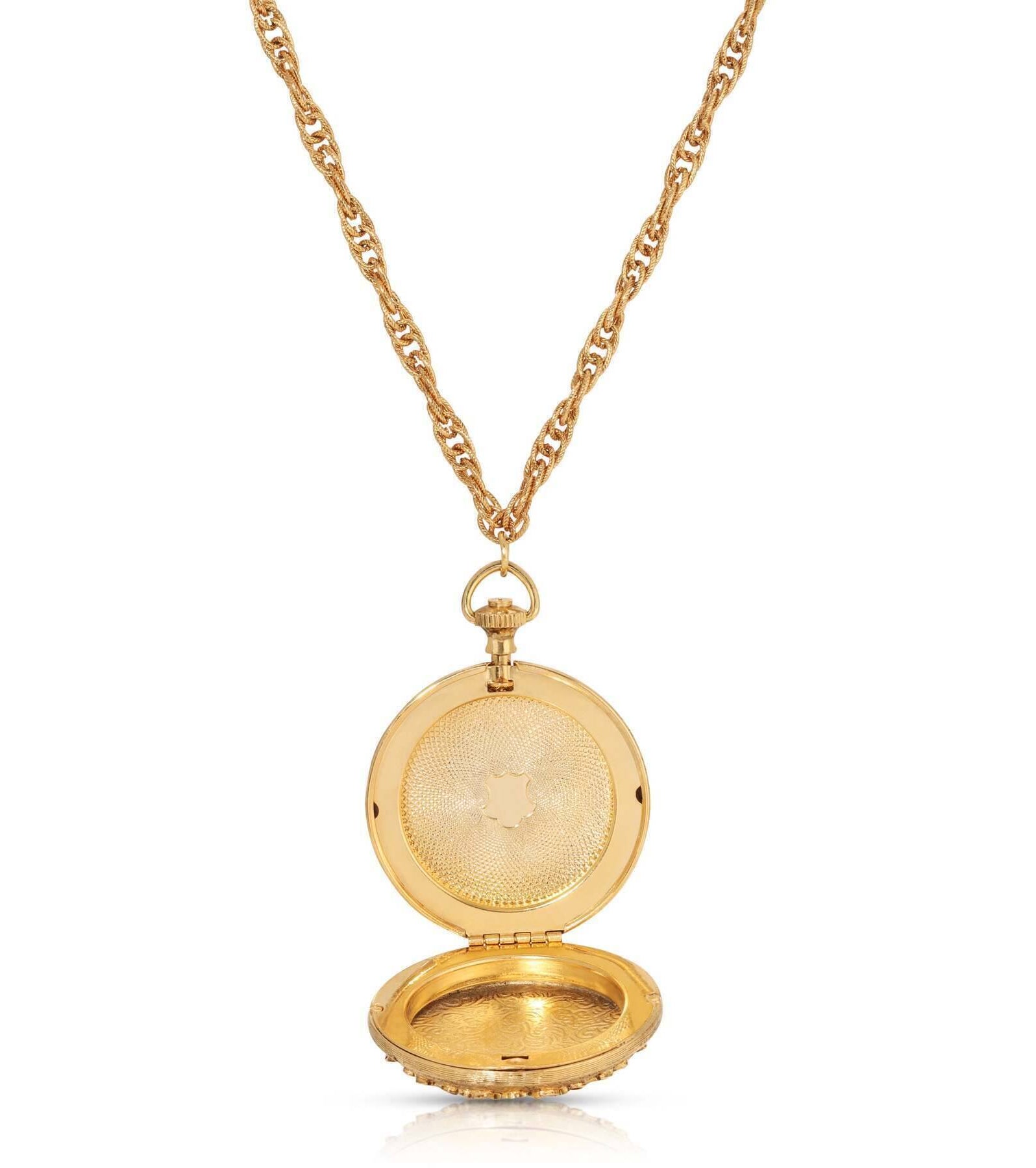 Symbols Of Faith Starburst Crystal Enamel Round Locket Necklace 28"