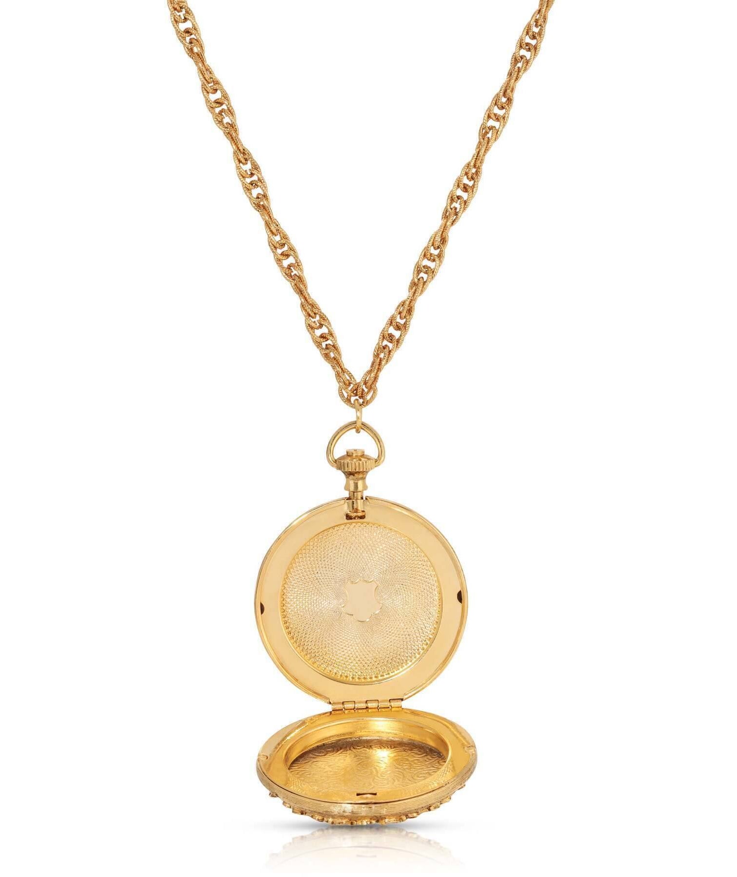 Symbols Of Faith Starburst Crystal Enamel Round Locket Necklace 28"