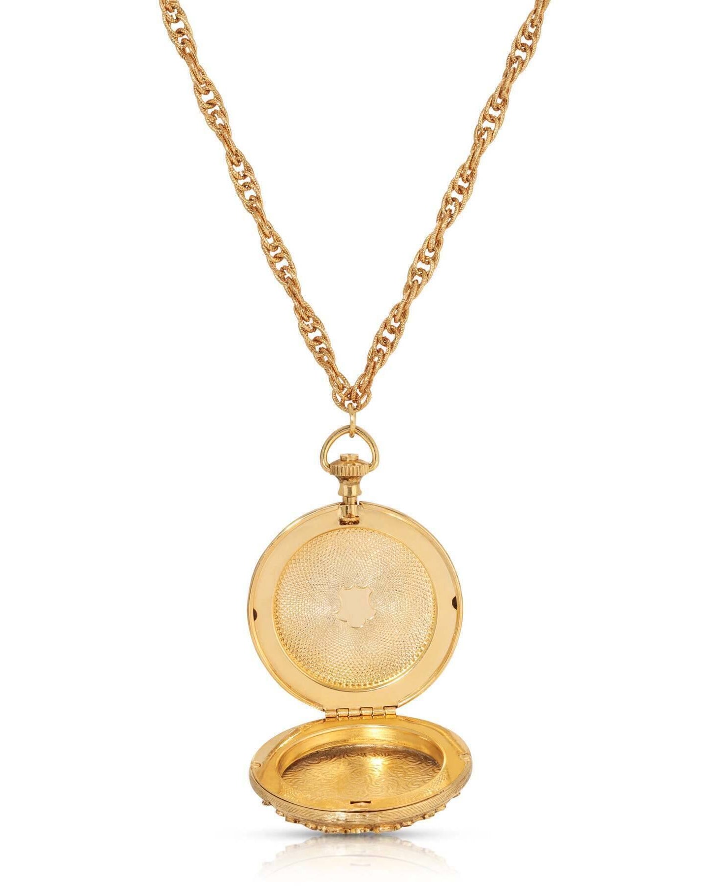 Symbols Of Faith Starburst Crystal Enamel Round Locket Necklace 28"