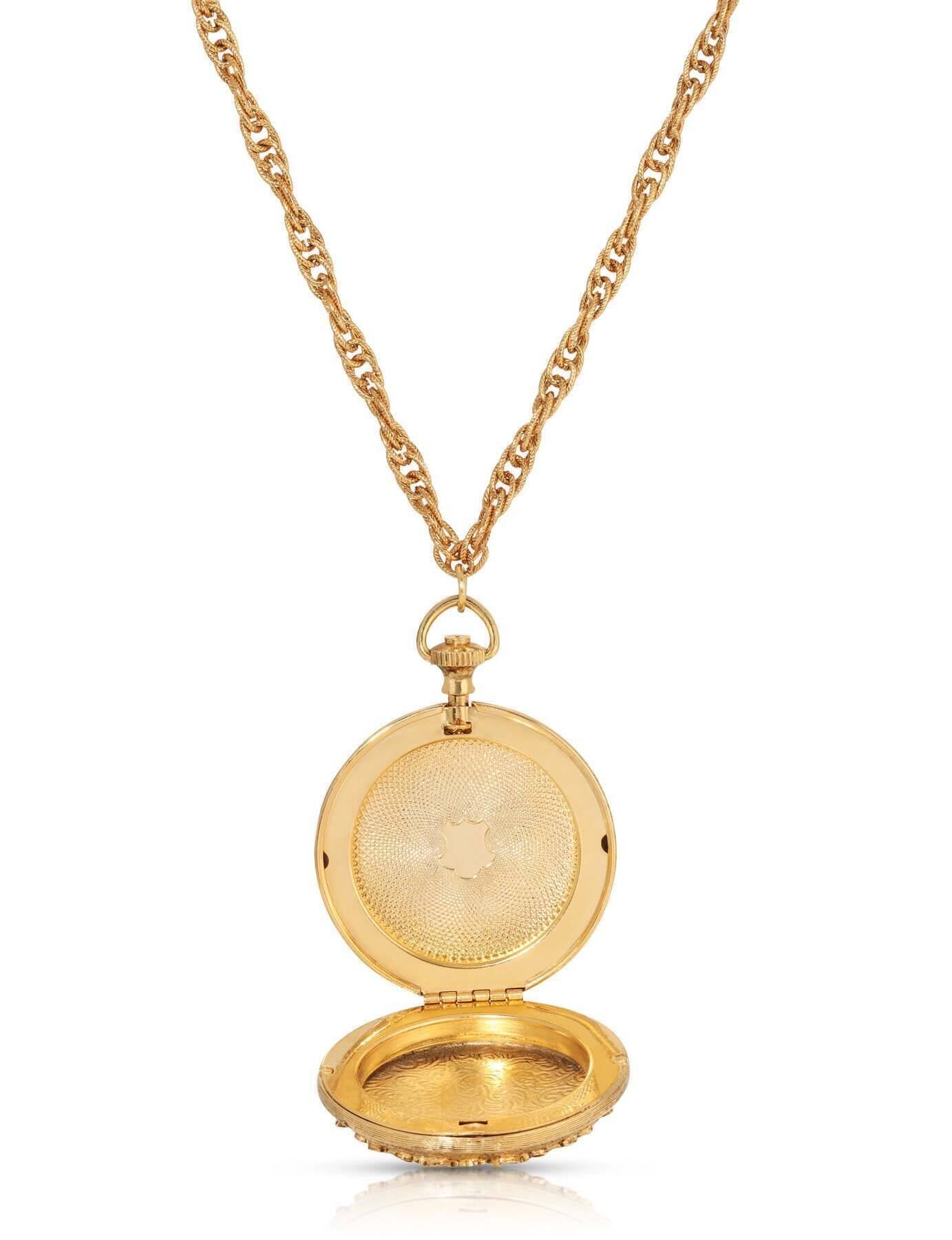 Symbols Of Faith Starburst Crystal Enamel Round Locket Necklace 28"