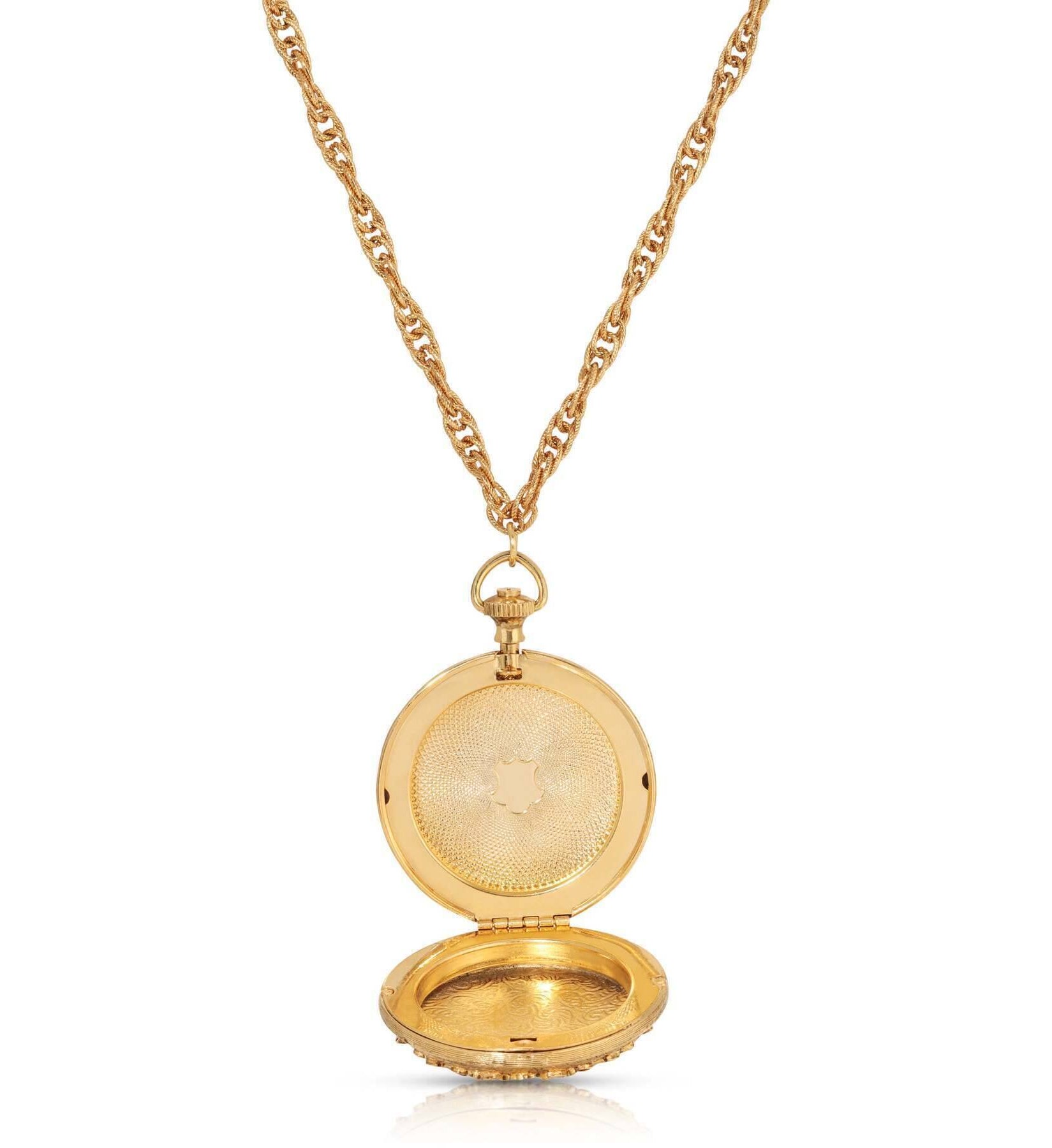 Symbols Of Faith Starburst Crystal Enamel Round Locket Necklace 28"