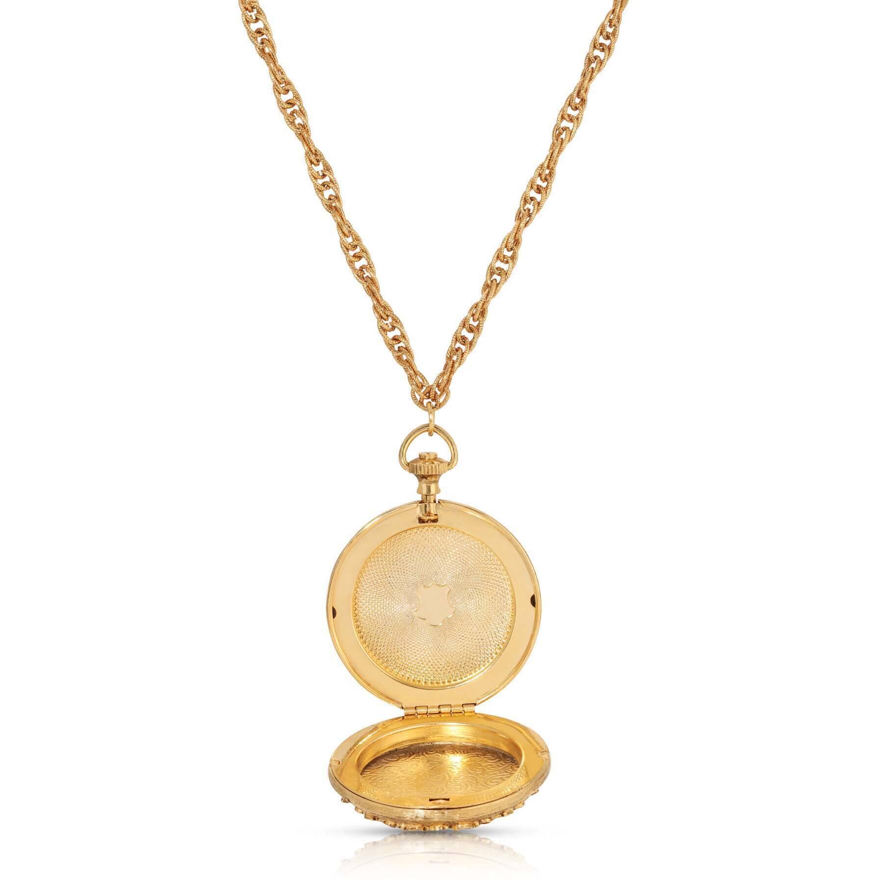 Symbols Of Faith Starburst Crystal Enamel Round Locket Necklace 28"