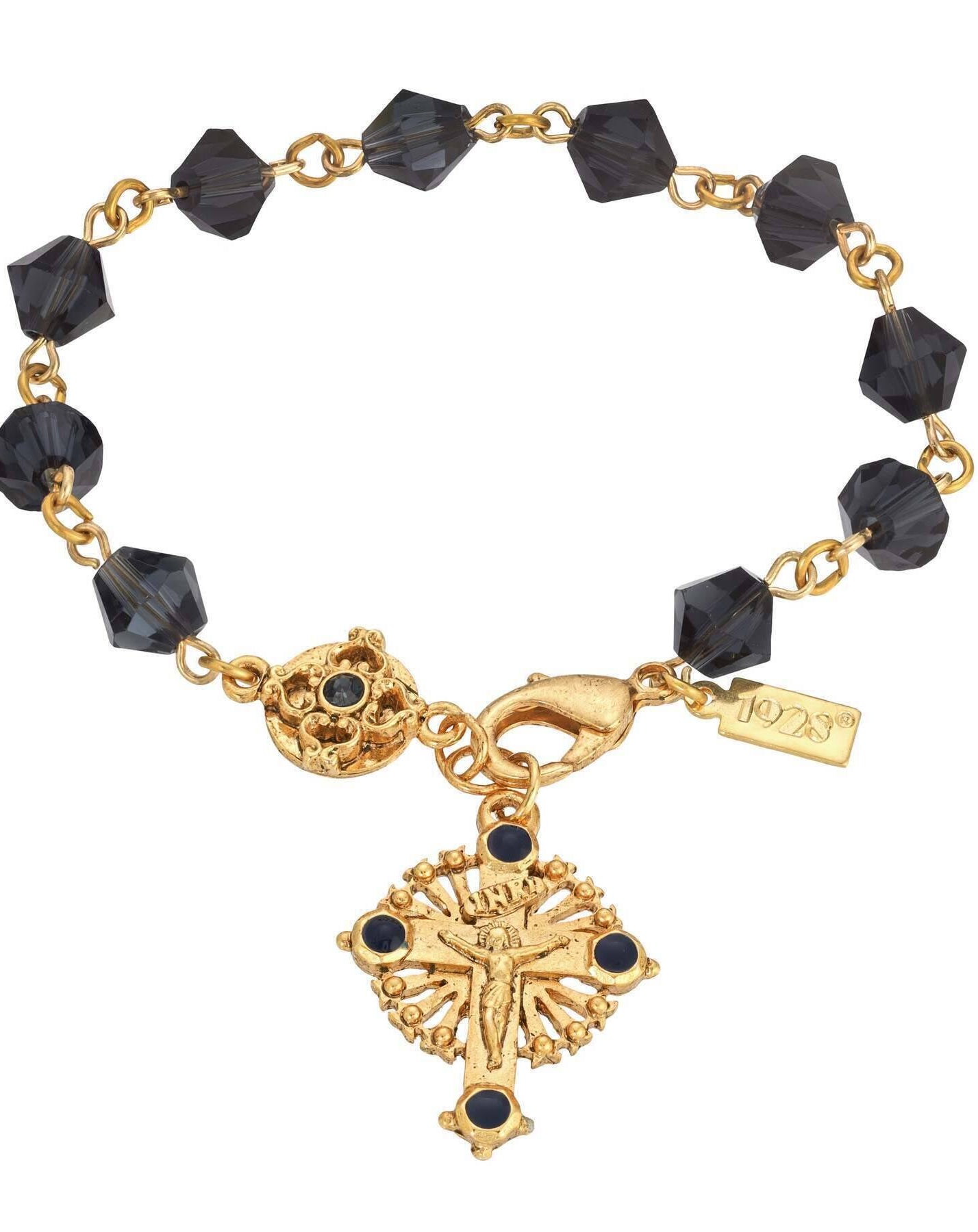 Symbols Of Faith Blue Bead Windows To Heaven Rosary Crucifix Bracelet