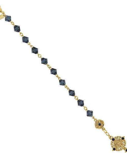 Symbols Of Faith Blue Bead Windows To Heaven Rosary Crucifix Bracelet