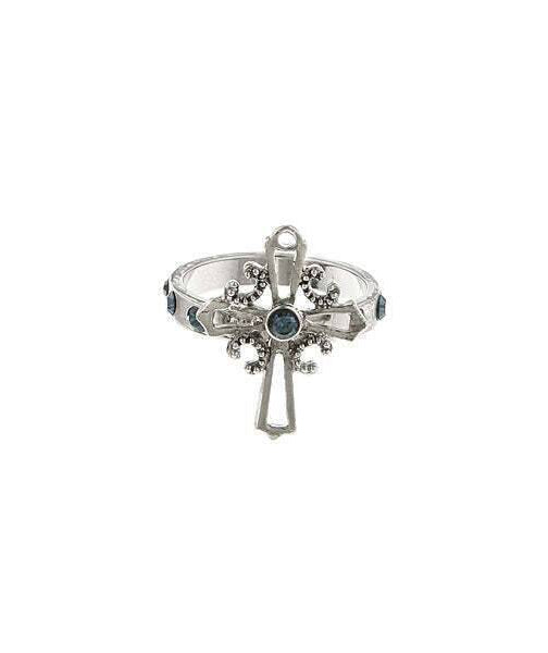 Symbols Of Faith Carded Blue Cross Ring Size 5
