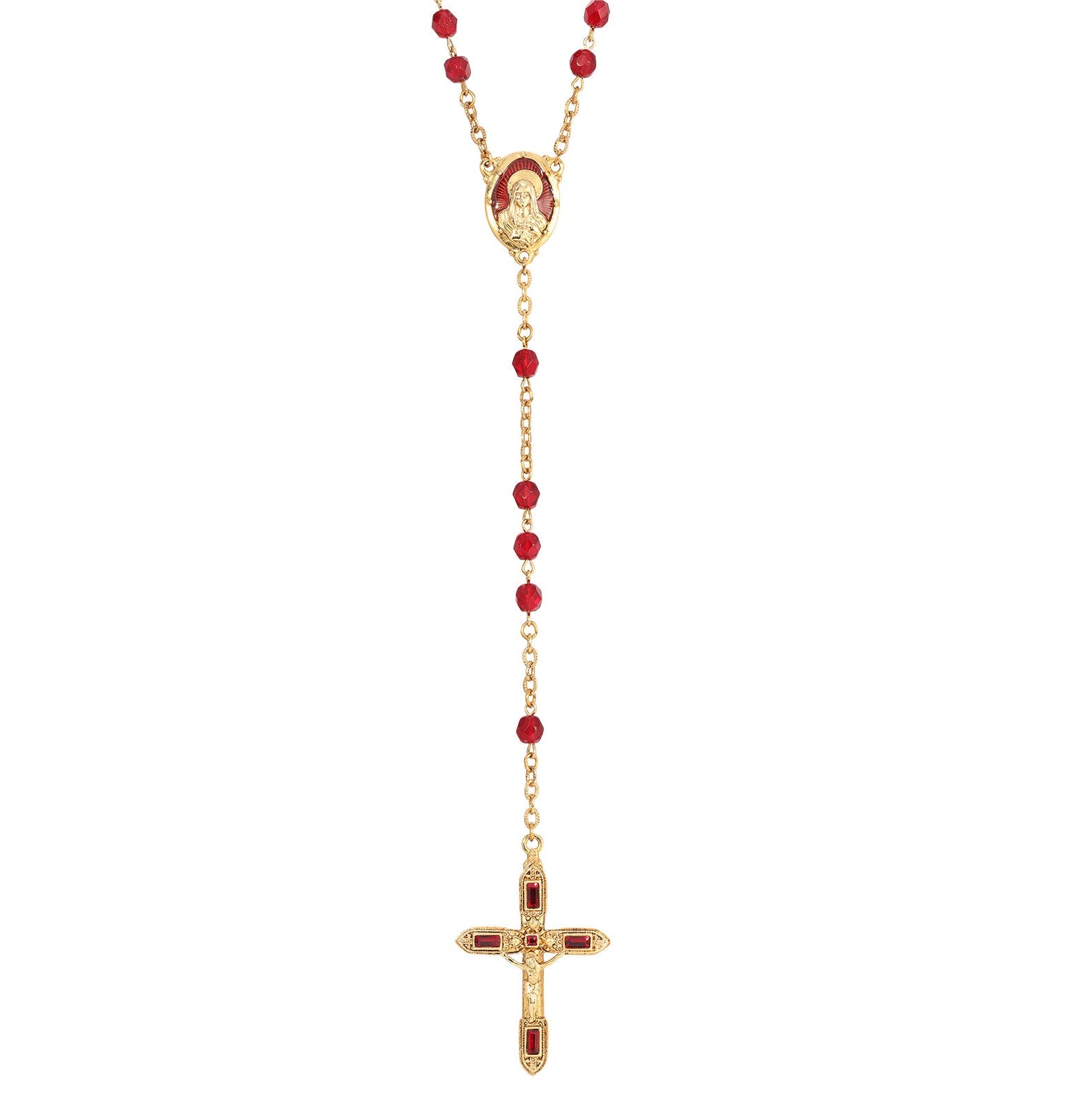 Symbols Of Faith Red Bead And Red Enamel Rosary
