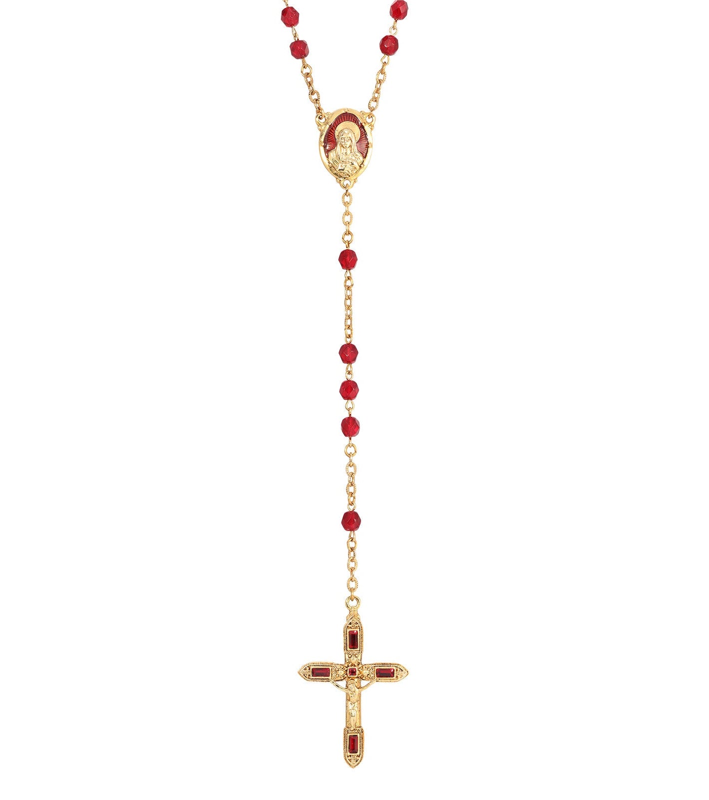 Symbols Of Faith Red Bead And Red Enamel Rosary