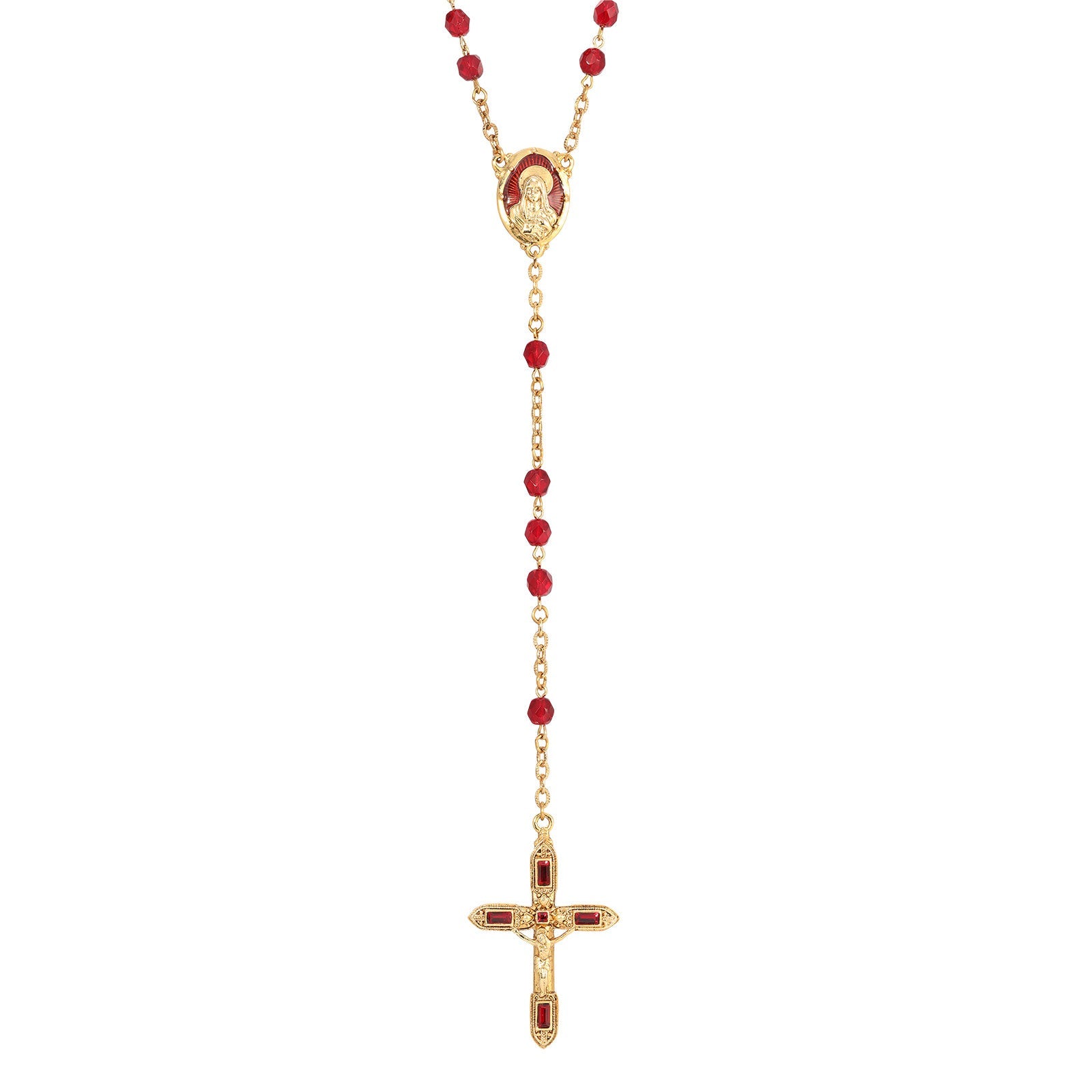 Symbols Of Faith Red Bead And Red Enamel Rosary