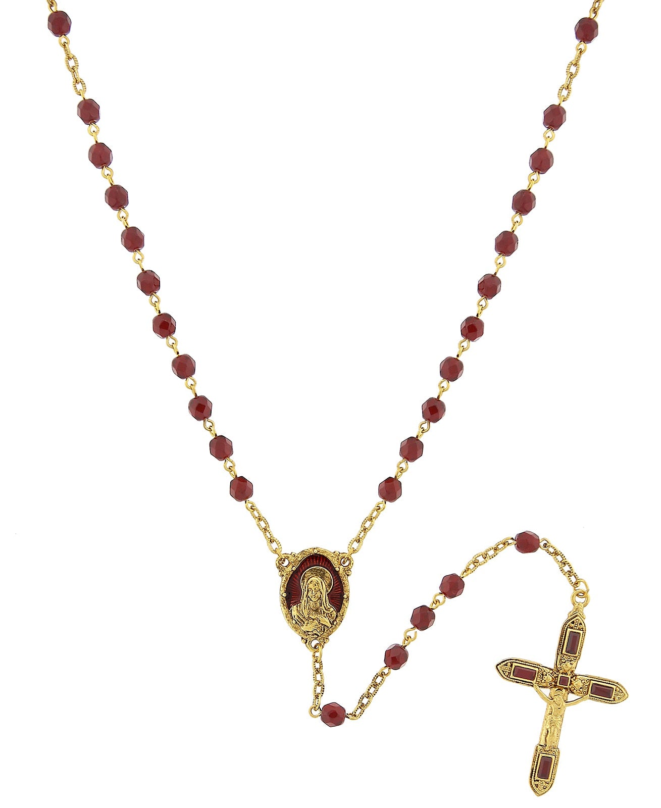 Symbols Of Faith Red Bead And Red Enamel Rosary