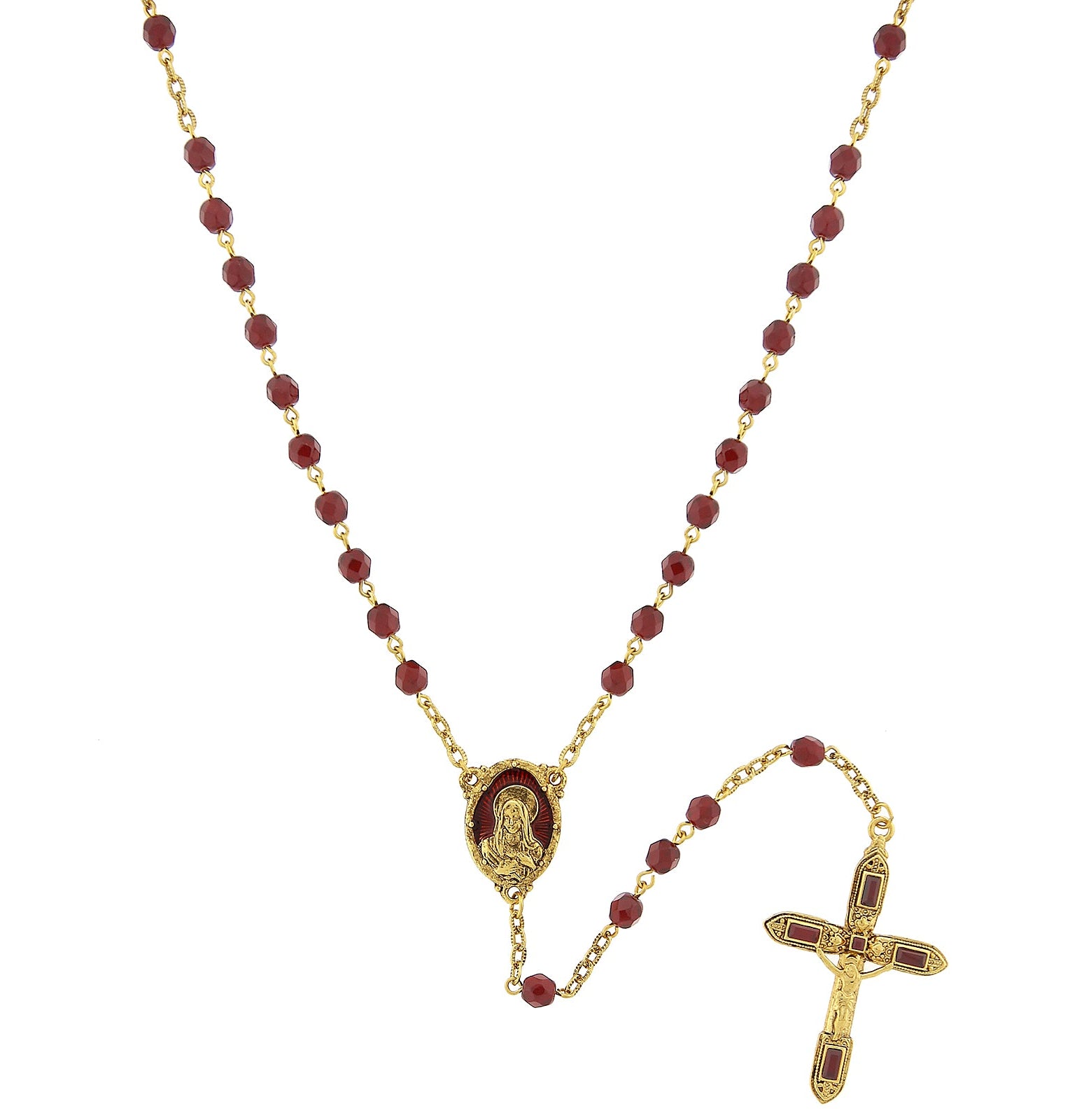 Symbols Of Faith Red Bead And Red Enamel Rosary