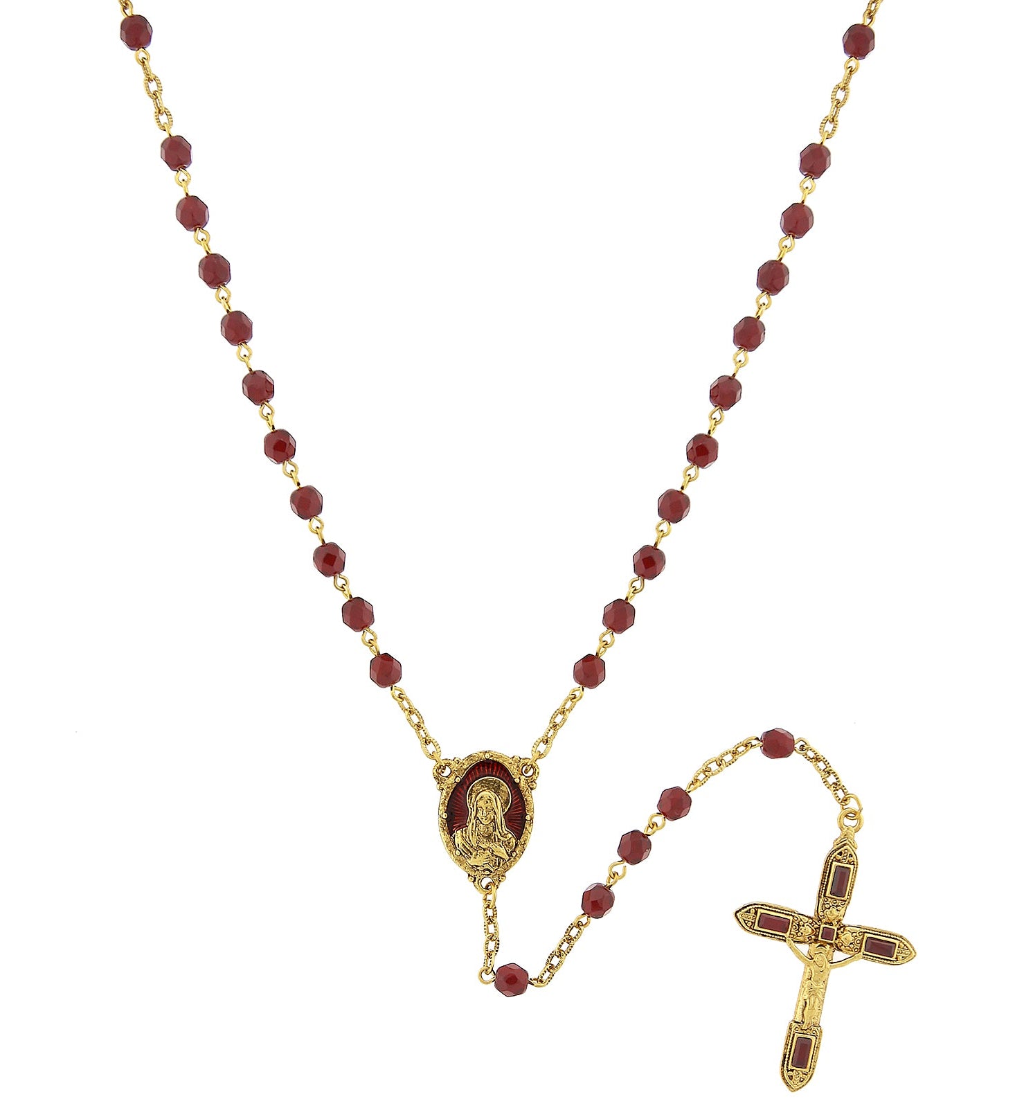 Symbols Of Faith Red Bead And Red Enamel Rosary