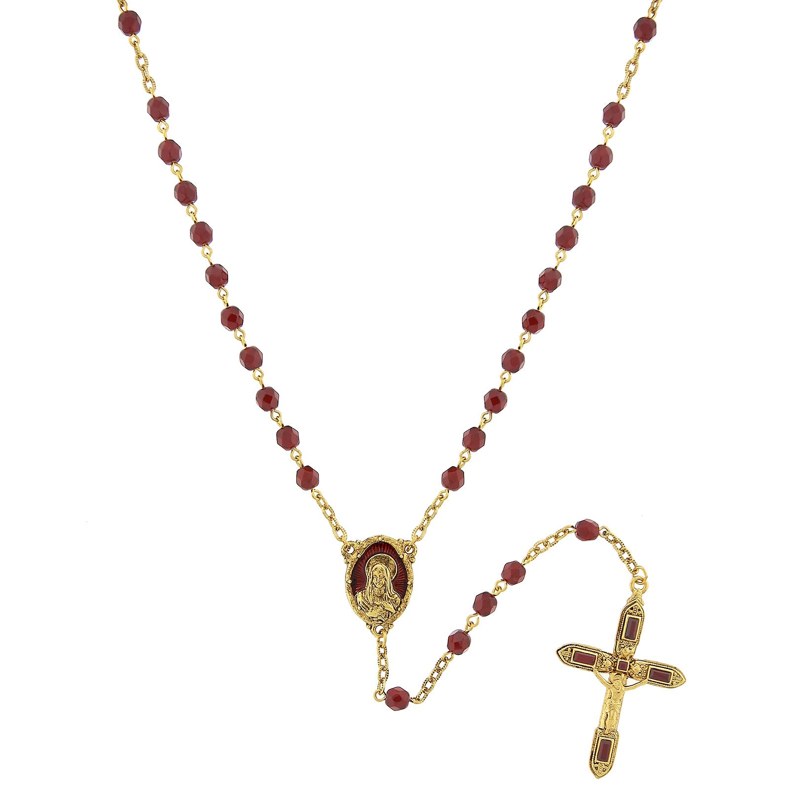 Symbols Of Faith Red Bead And Red Enamel Rosary