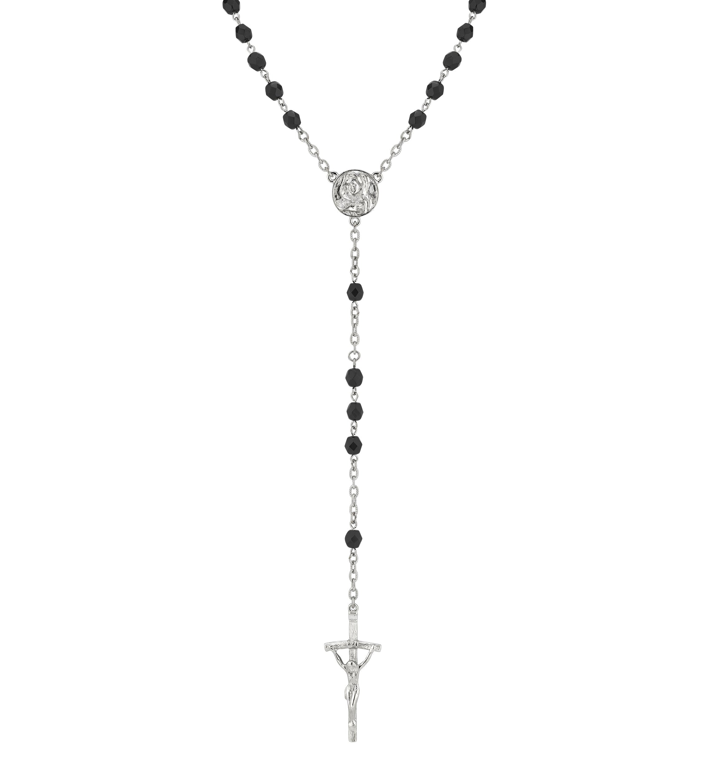 Symbols Of Faith Inspired Papal Pastoral Staff Beaded Rosary