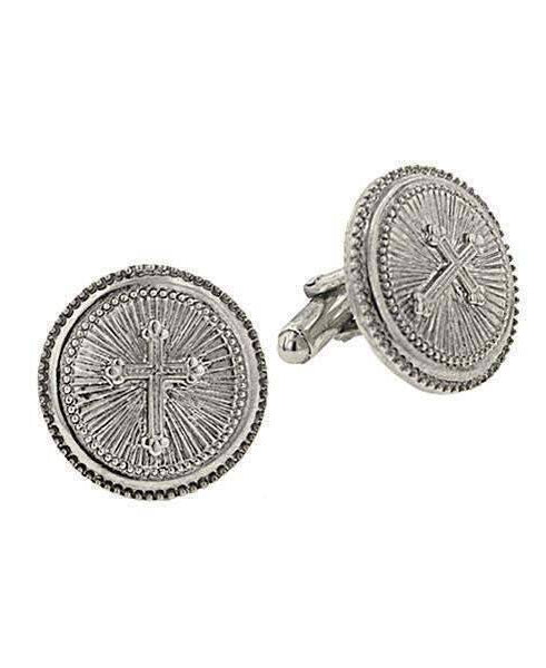Symbols Of Faith Cross Round Cufflinks