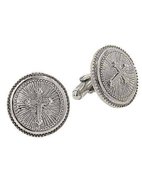 Symbols Of Faith Cross Round Cufflinks