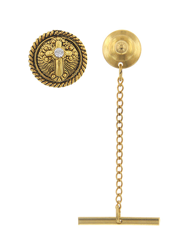 Symbols Of Faith Crystal Cross Tie Tack