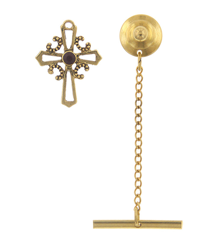 Symbols Of Faith Red Crystal Cross Tie Tack